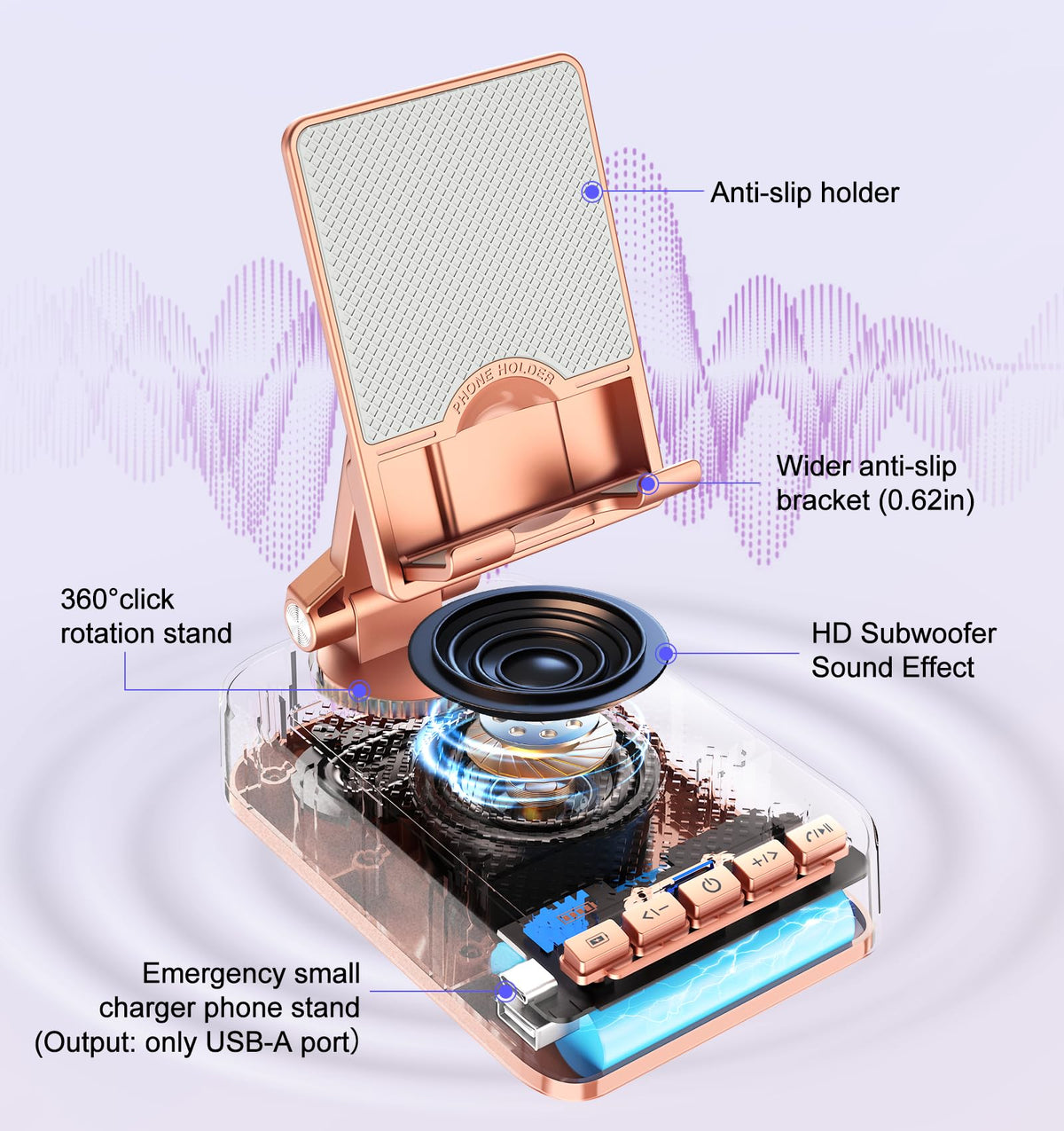 Gifts for Women Girls Bluetooth Speaker Phone Stand with - Joymate Official Imagery - 4
