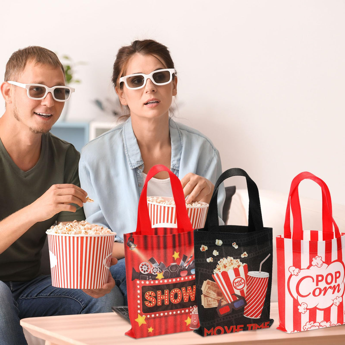 Photect 32 Pcs Movie Night Party Favor Bags Non Woven with - Photect Official Imagery - 6