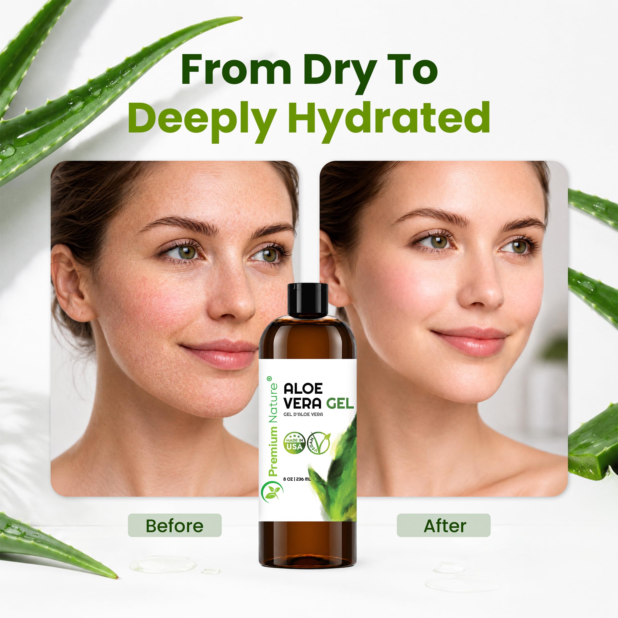 Premium Nature Pure Aloe Vera Gel For Face &amp; Dry Skin, - Premium Nature