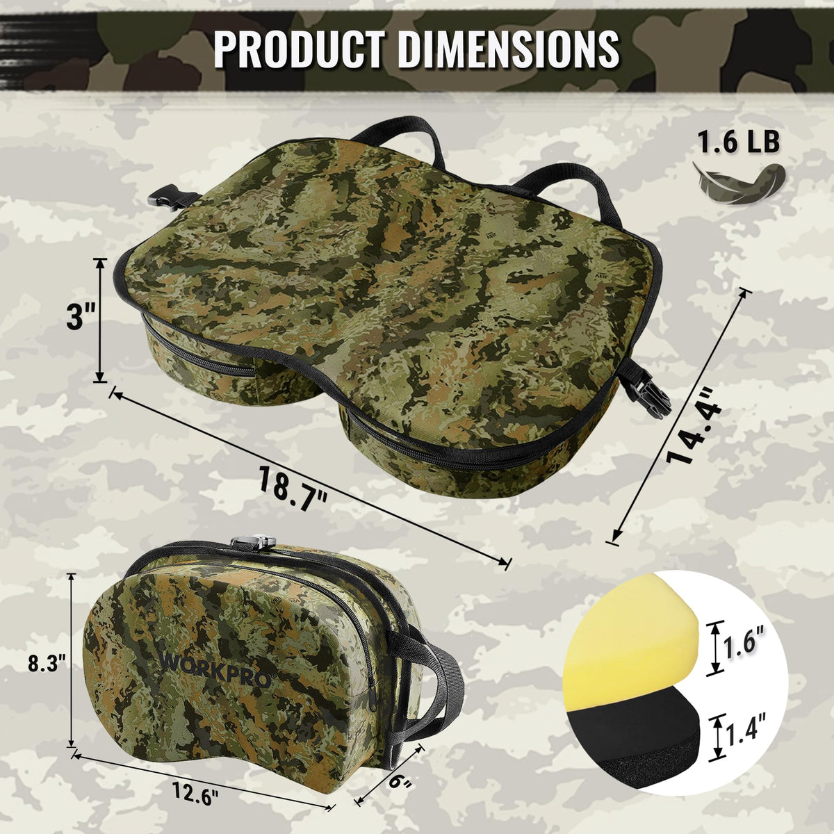 WORKPRO Hunting Seat Cushion Outdoor Seat Pad Camouflage - WORKPRO Official Imagery - 3