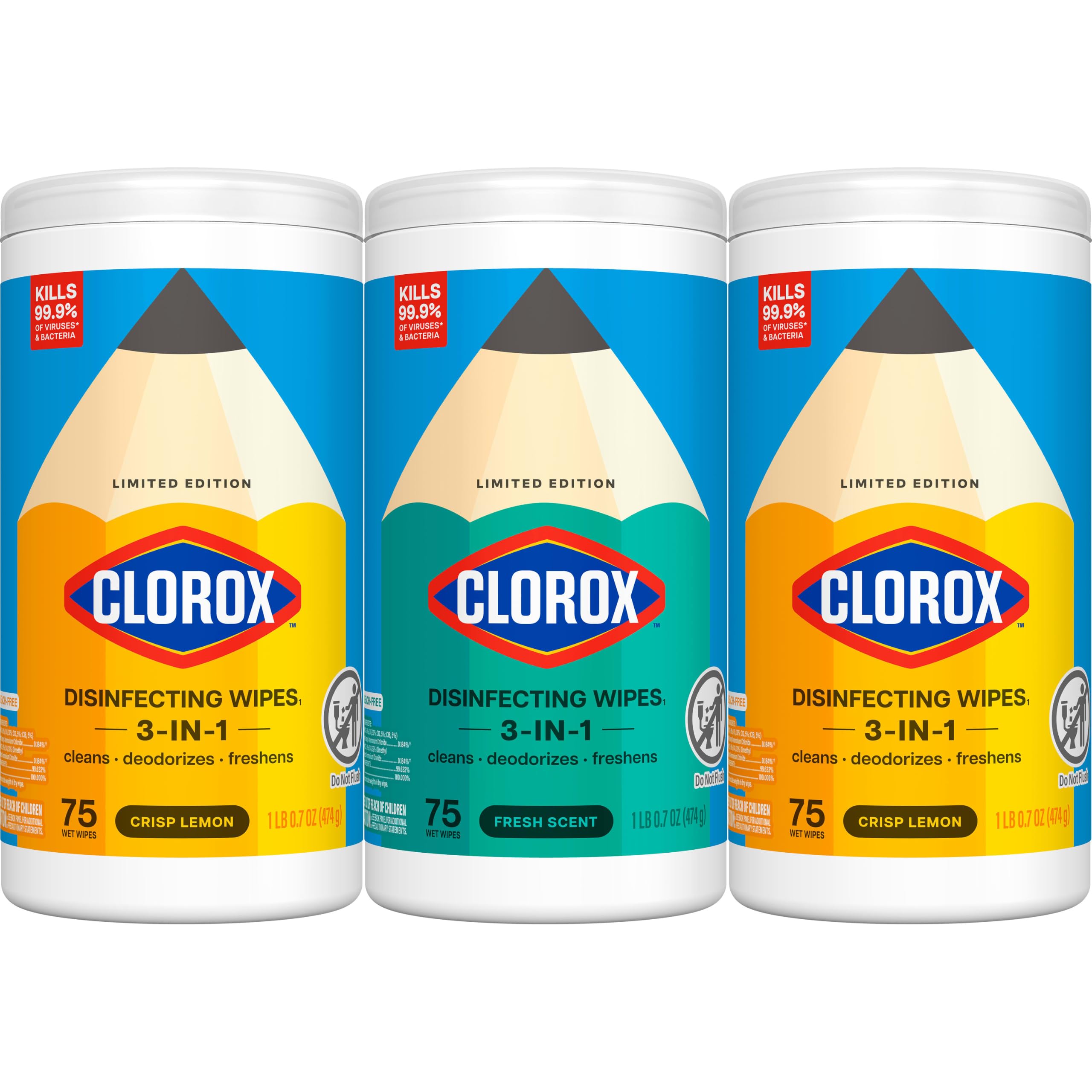 Clorox Disinfecting Wipes Back to School Variety Pack, 75 Count - Clorox