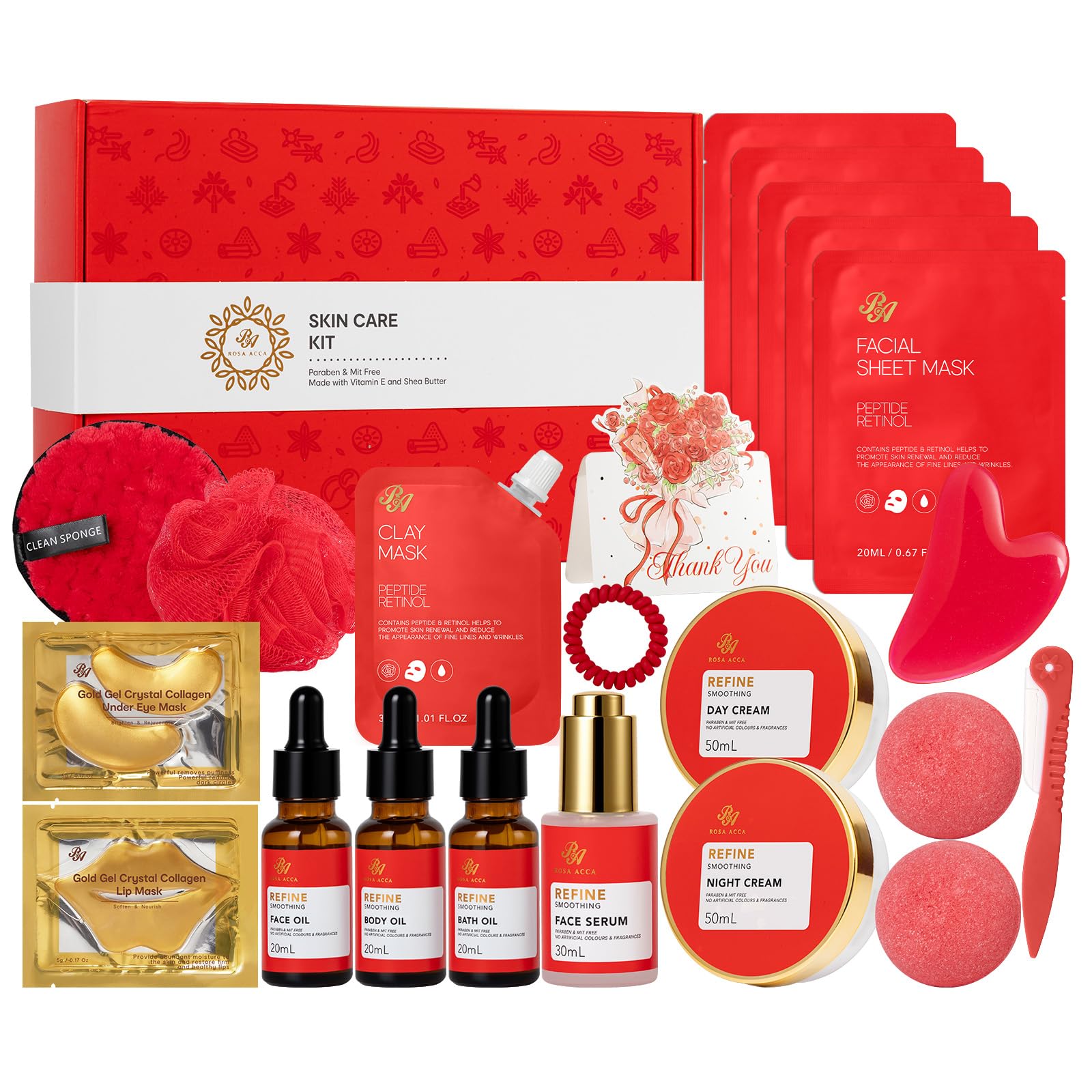 Gifts for Women, Birthday Gift for Women, 30pcs Rose Face Skin - RA ROSA ACCA