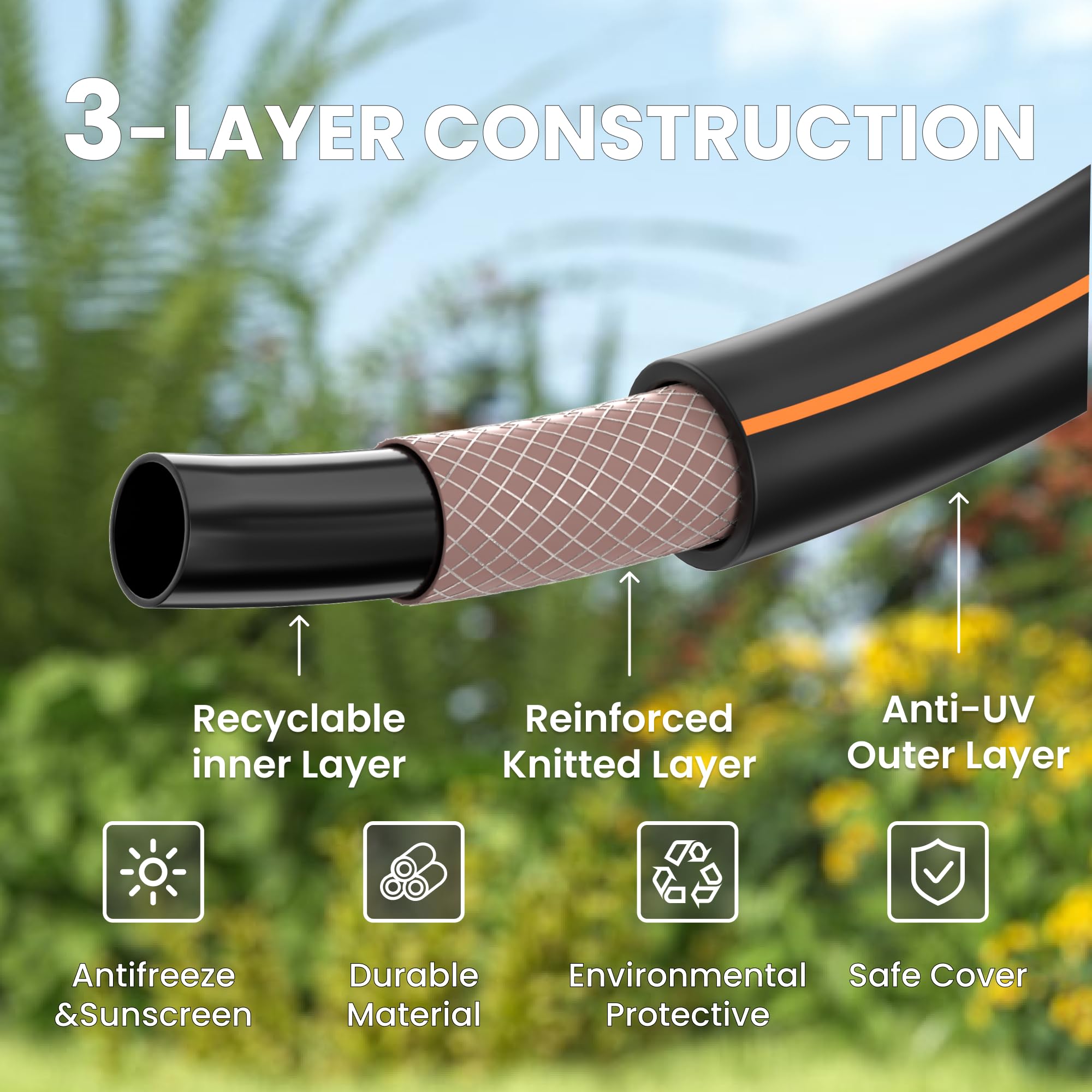 Giraffe Tools Garden Hose 100ft x 5/8" - Giraffe Tools Official Product View 4