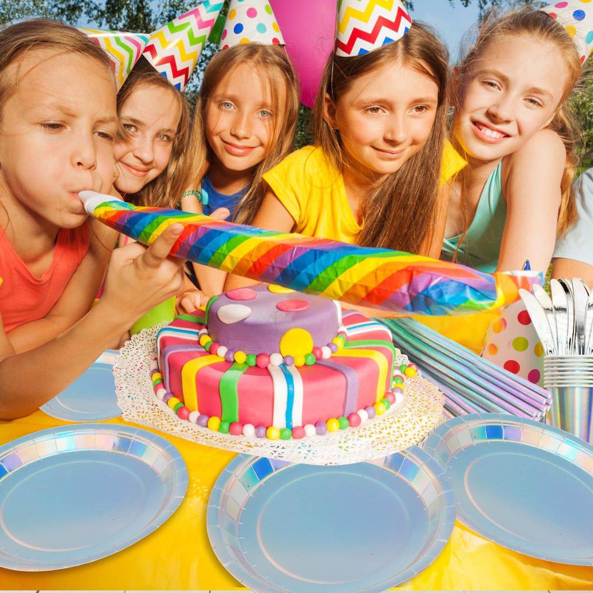 200 pieces of silver party supplies disposable tableware set - VYLURIXX Official Imagery - 8
