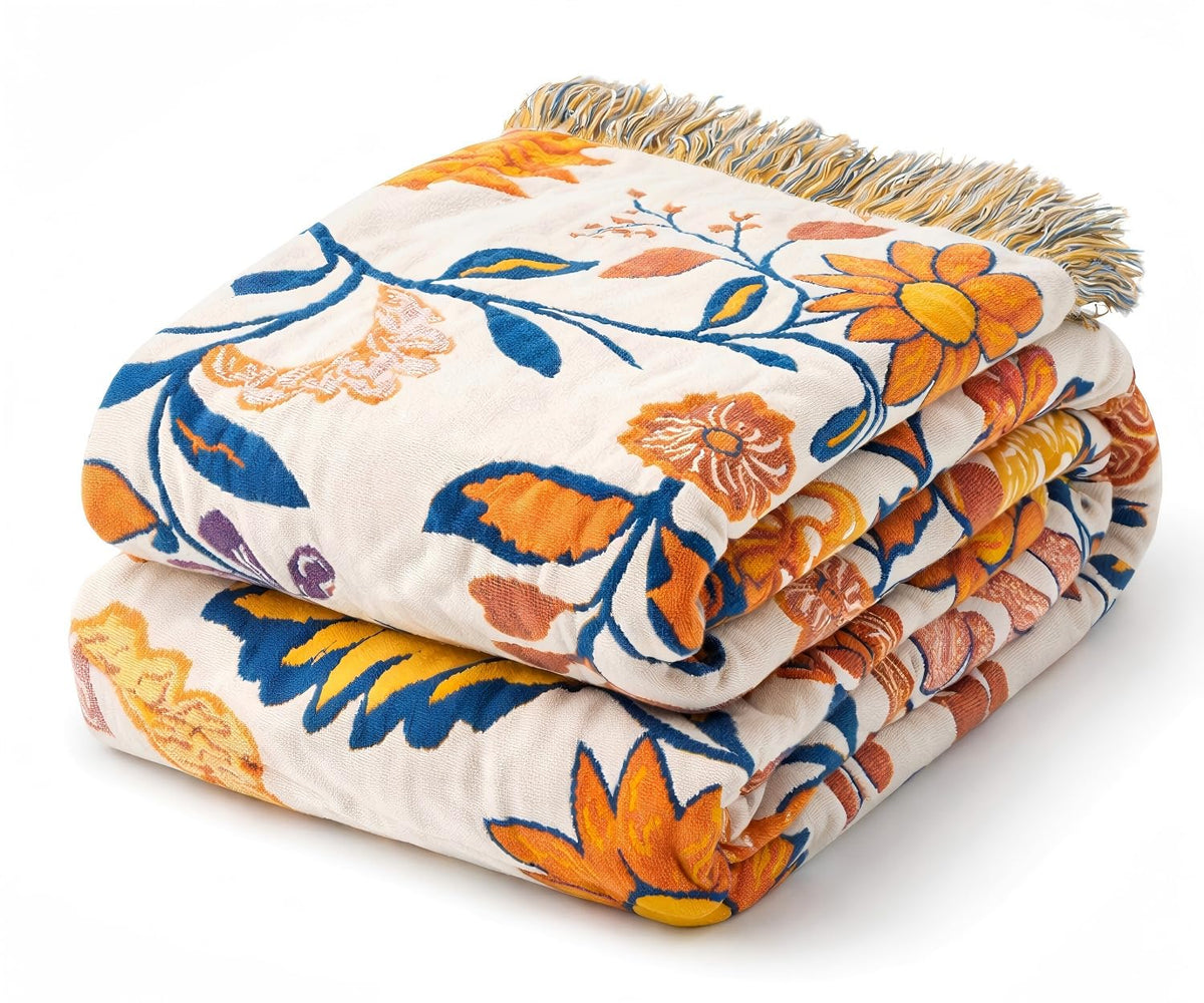 100 Cotton Boho Throw Blanket for Home Decor Classic - RILIHO Official Imagery - 1
