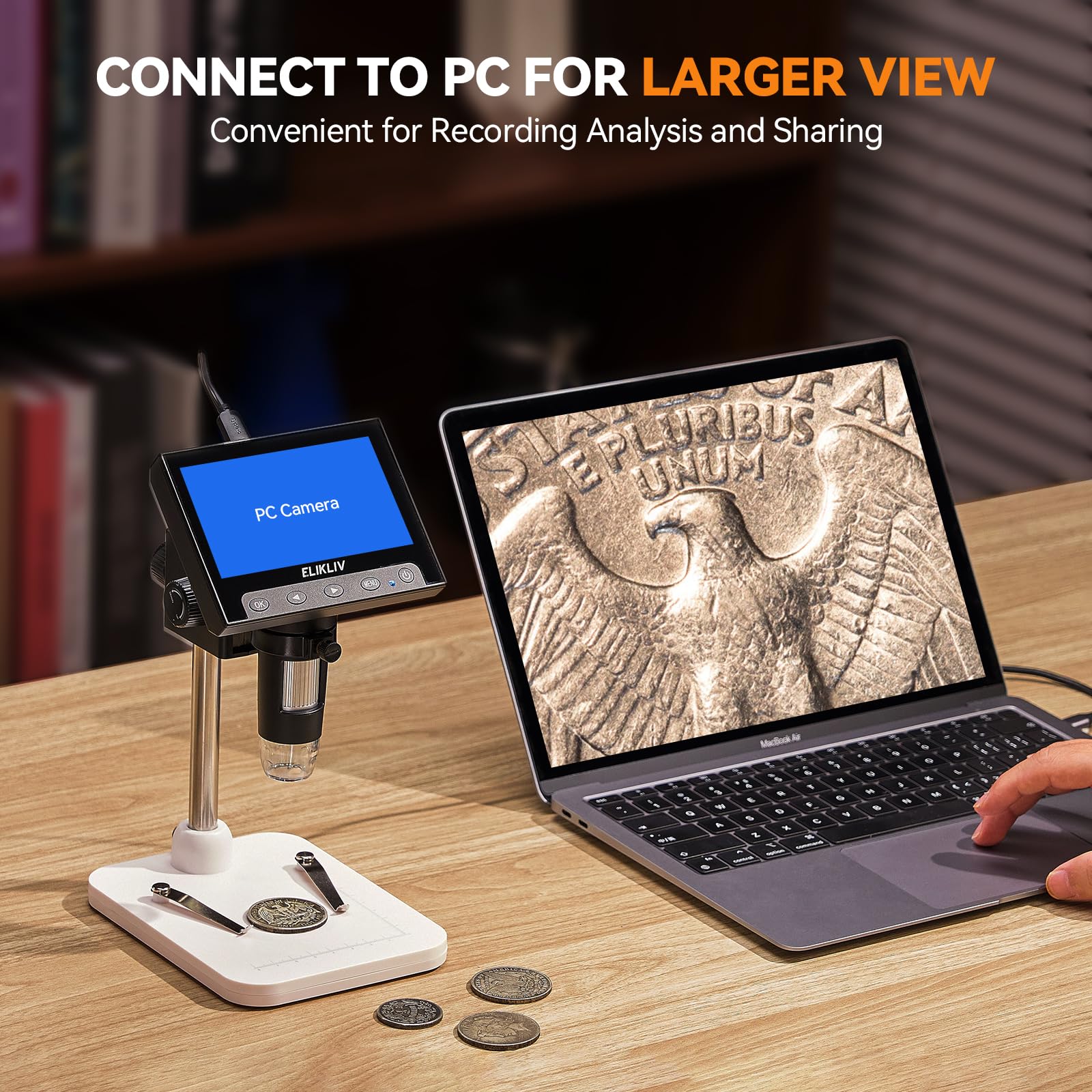 Elikliv Microscope, LCD Digital Coin Microscope 1000x, Coin Magni - Elikliv Official Product View 7