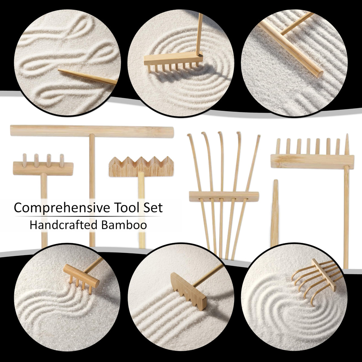Zen Garden Kit for Desk Mini Zen Garden 11x8in Decor - Island Falls Home Official Imagery - 8