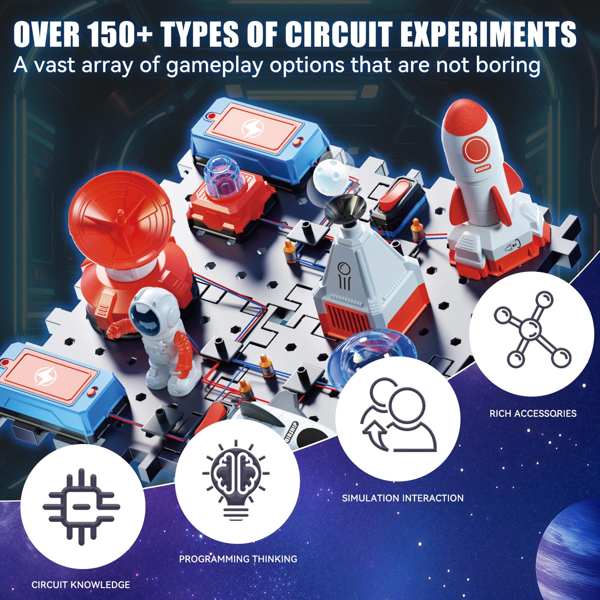 STEM Circuit Kit for Kids Ages 6 35 PCS Electronics Set with - AUQBYRD Official Imagery - 6
