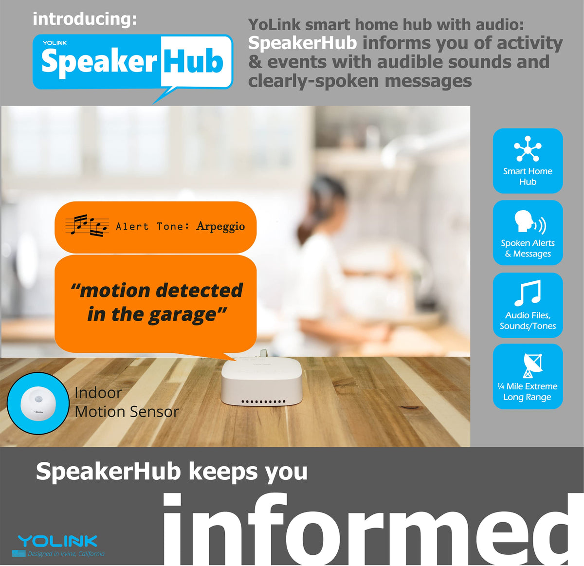 YoLink Indoor Motion Sensor Kit 2 Pack SpeakerHub - YoLink Official Imagery - 8
