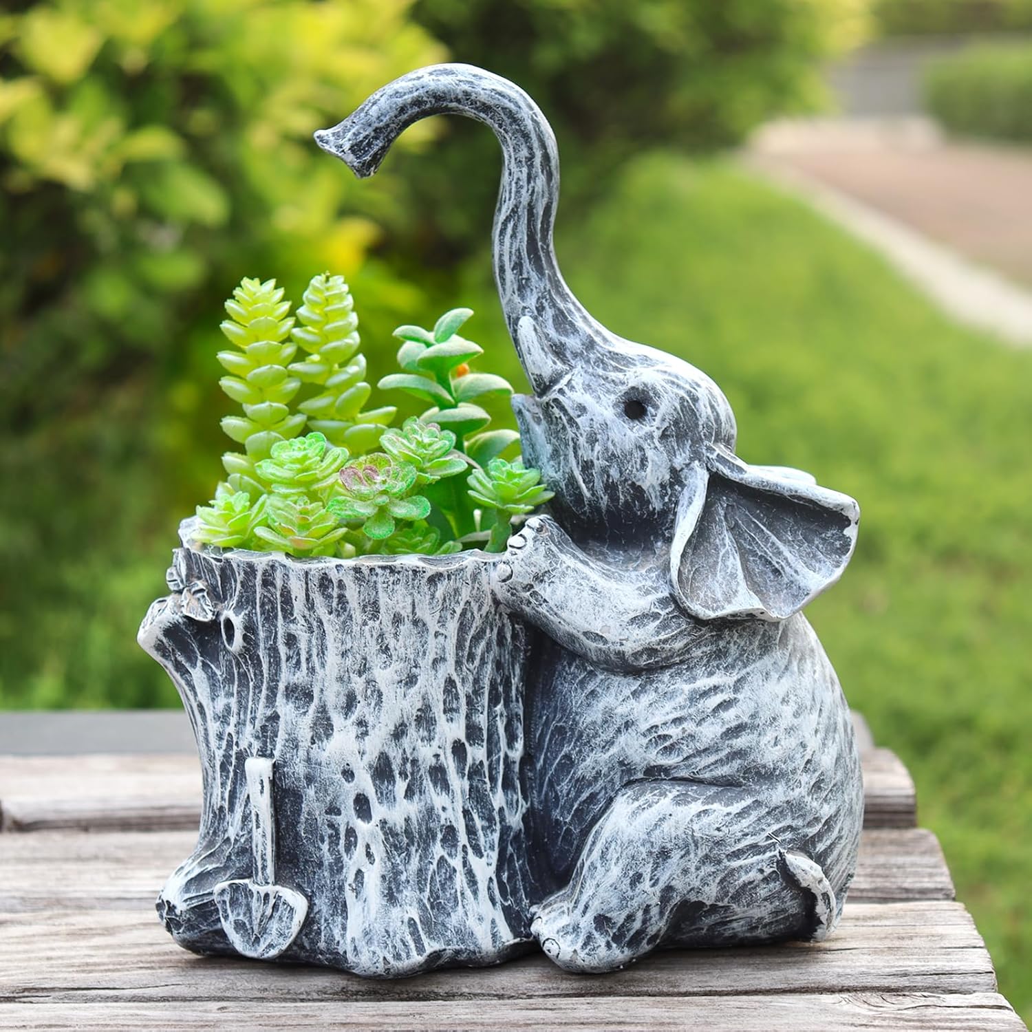 Upbema elephant-shaped succulent pot indoor planter for women, perfect for plant lovers and decorative greenery.