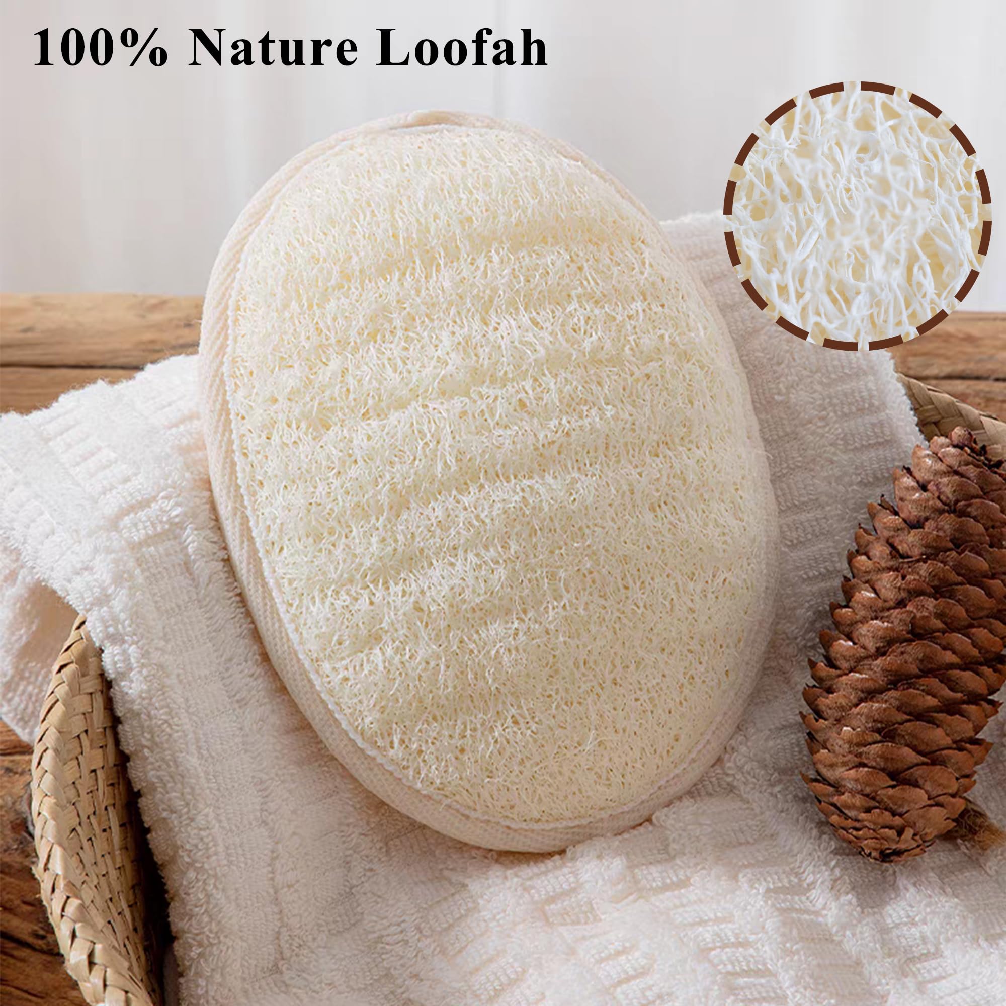 METLUCK Loofah Sponge Pads Natural Organic Bath Luffa Sponges Pads Natural Bath - METLUCK Official Product View 6
