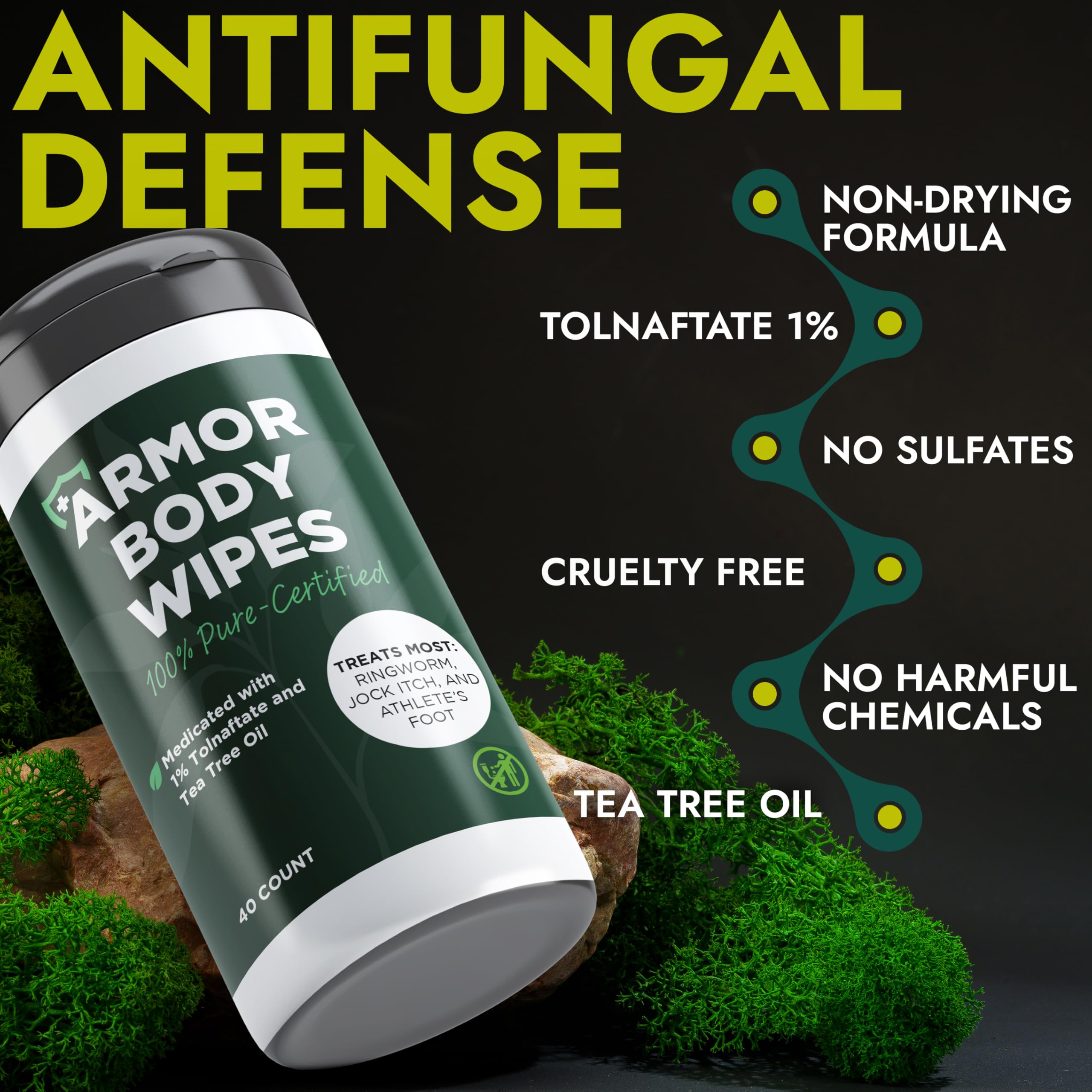 Armor Body Wipes 1% Tolnaftate – Antifungal Cleansing