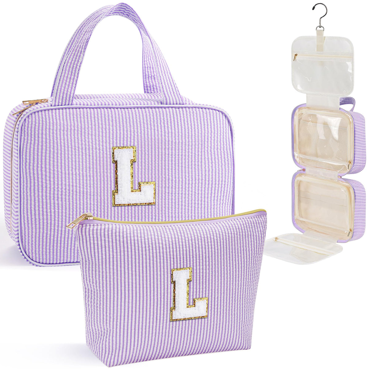 YOOLIFE Kids Toiletry Bag Initial Makeup Bag for Teen Girls - YOOLIFE Official Imagery - 1