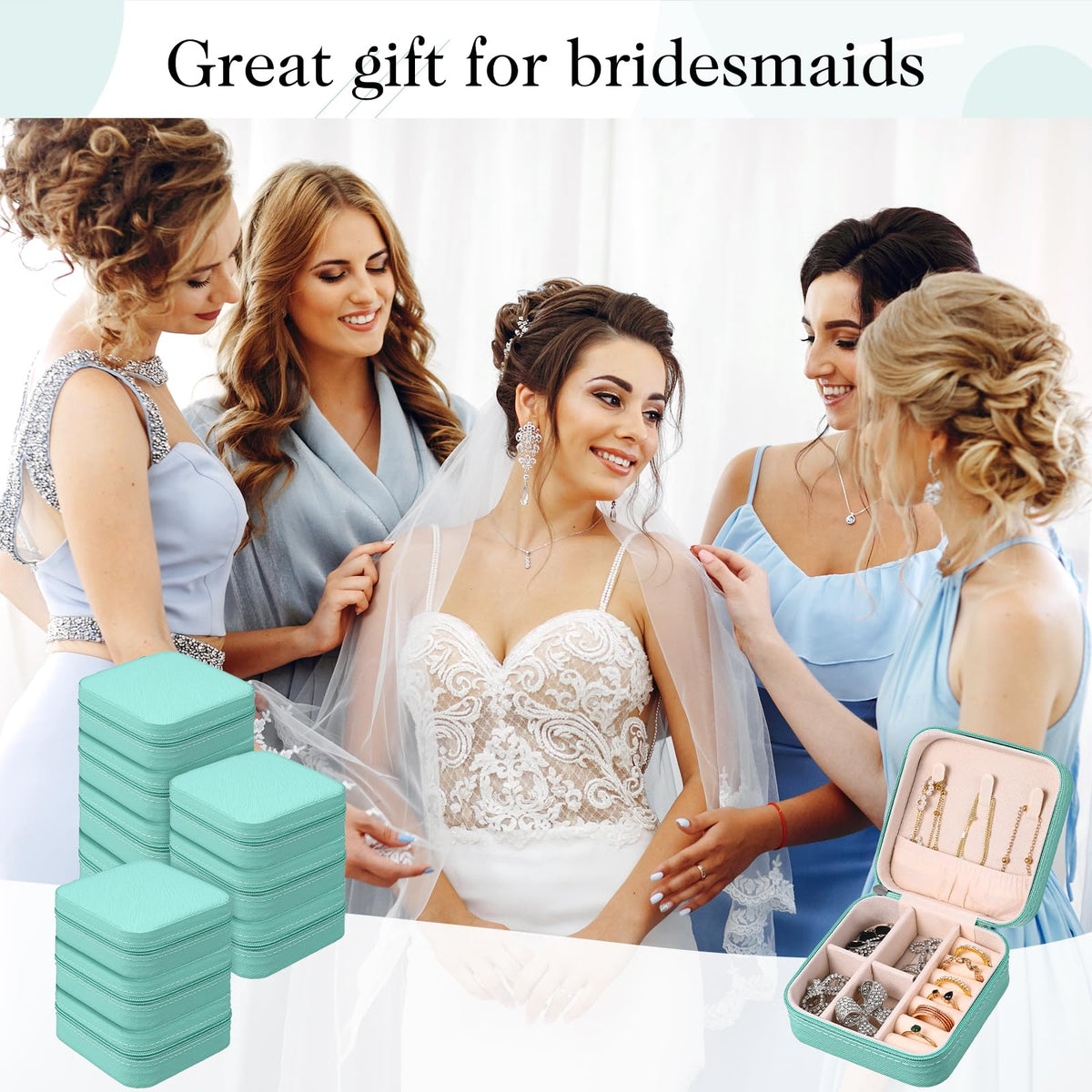 12 Pcs Mini Travel Jewelry Case Bridesmaid Proposal Gift - MAQUITA Official Imagery - 7