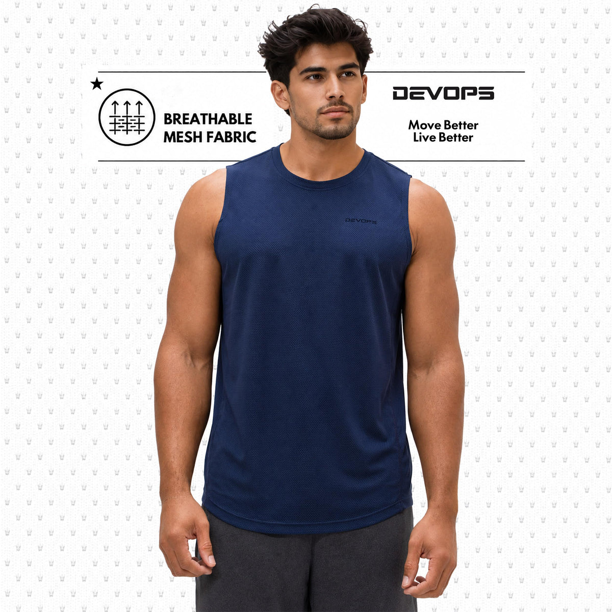 DEVOPS 3 Pack Men s Tank Tops Sleeveless Muscle Shirts Dry - DEVOPS Official Imagery - 4