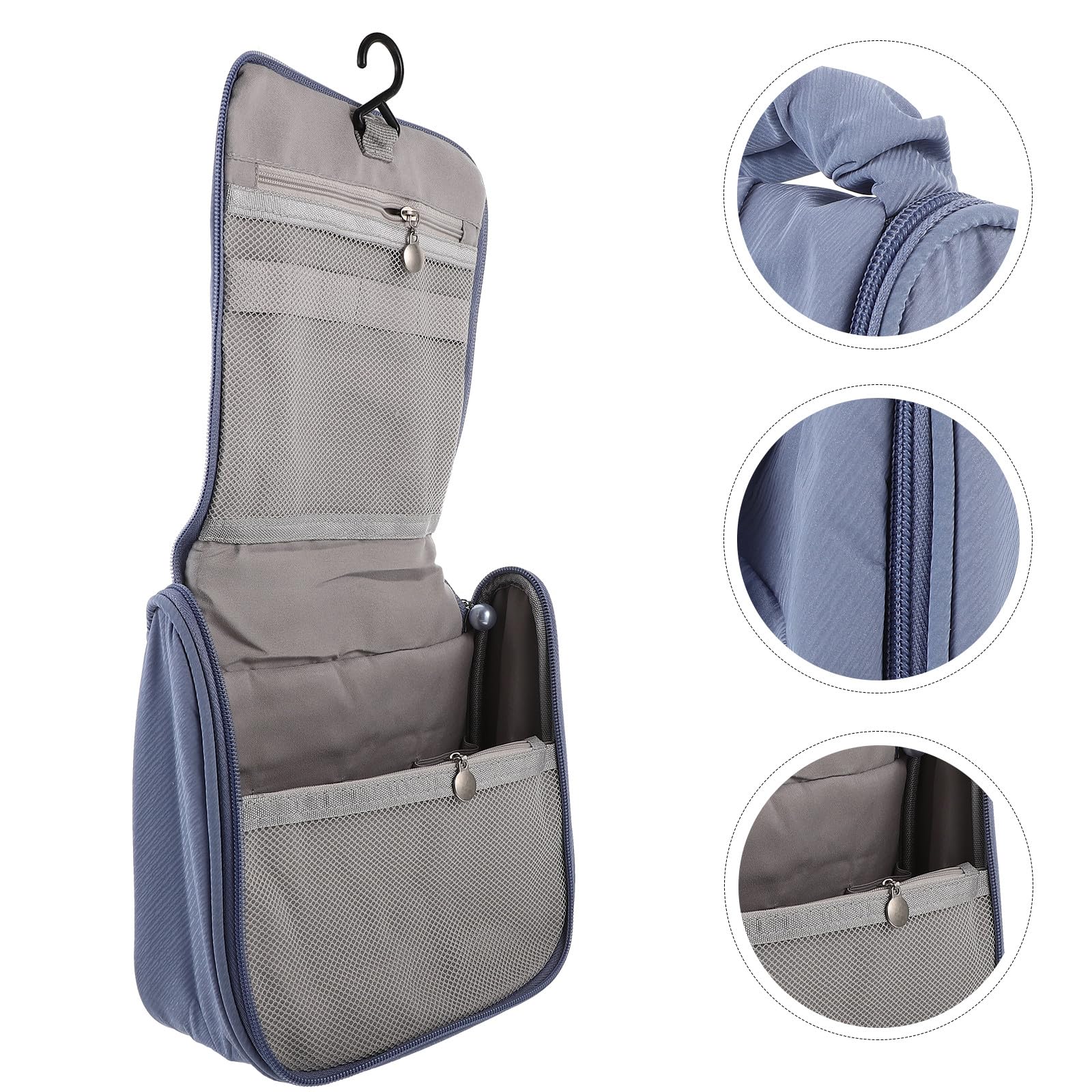TEHAUX Travel Cosmetic Bag Large Capacity Waterproof Portable Toiletry Bag with Handle for Women Makeup Organizer Blue