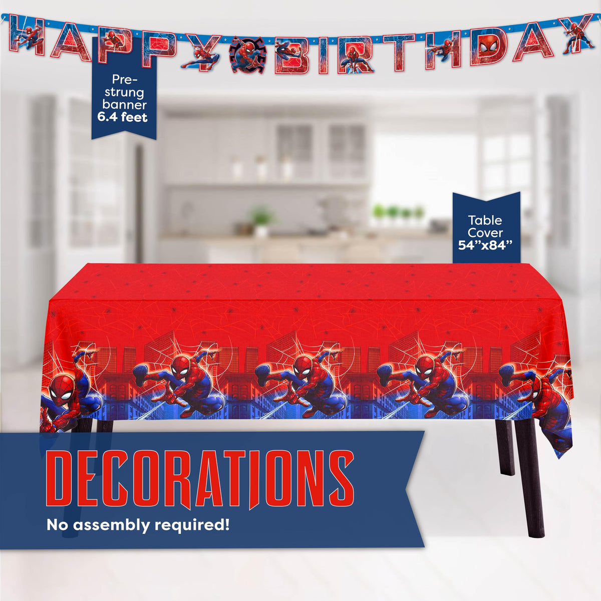 Spiderman Birthday Decorations Party Supplies with Banner - Unique Official Imagery - 5