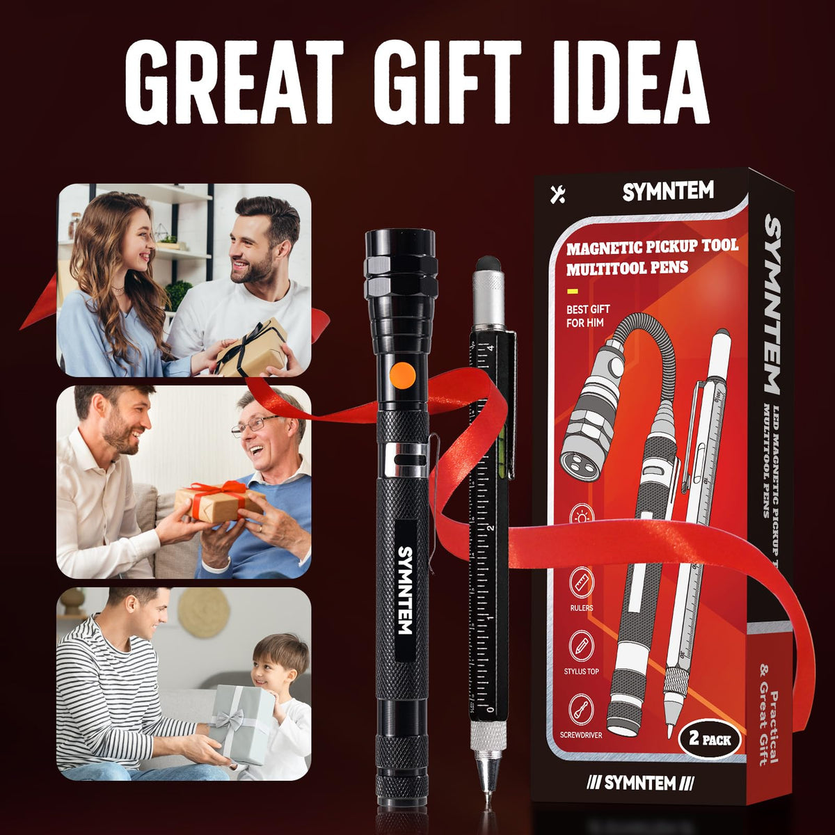Telescoping Magnetic Pickup Tool 6 in 1 Multitool Pen Set - SYMNTEM Official Imagery - 8