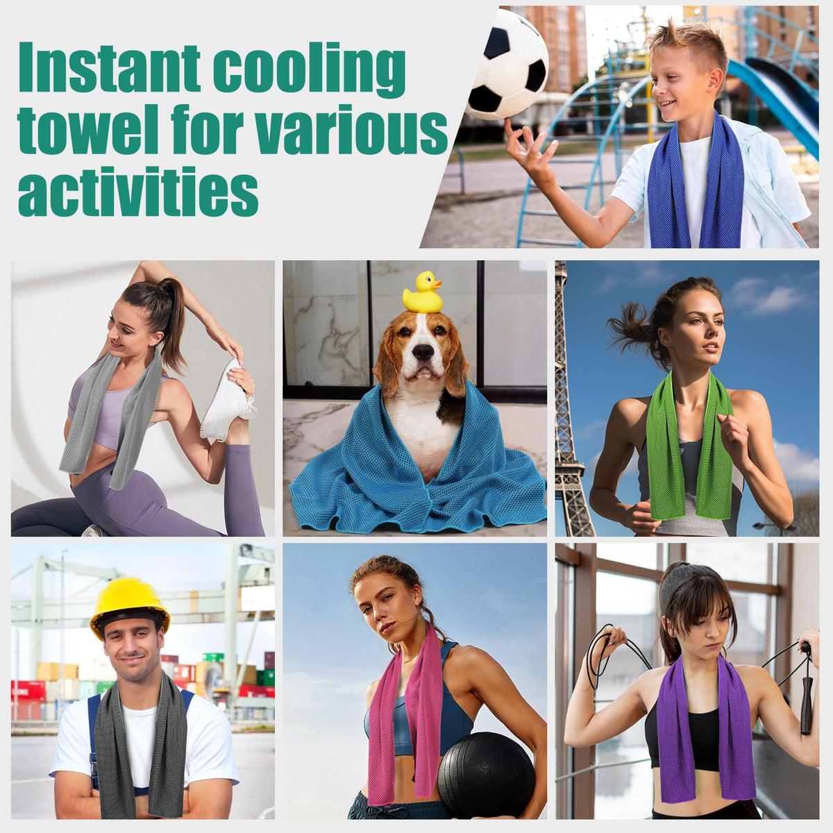 Cooling Towels Pack of 30 40 12 Neck Cool Towel Bulk Cold - Haoteey Official Imagery - 8
