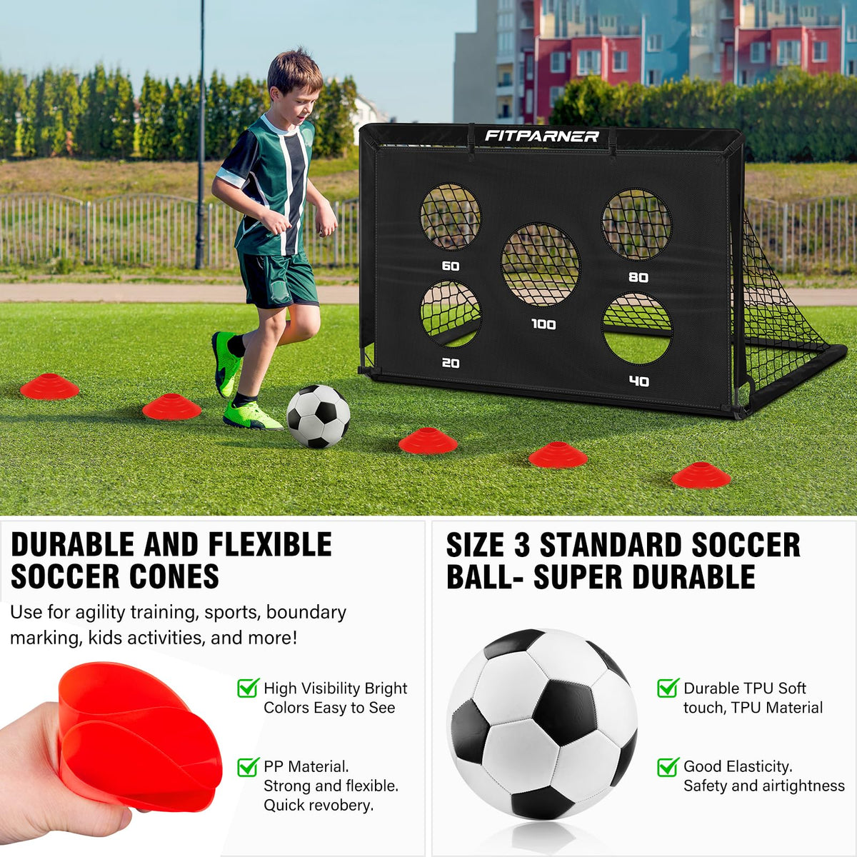 Soccer Goal Backyard Soccer Goals for Kids 2 Pack 4x3 6x4 FT - FITPARNER Official Imagery - 7