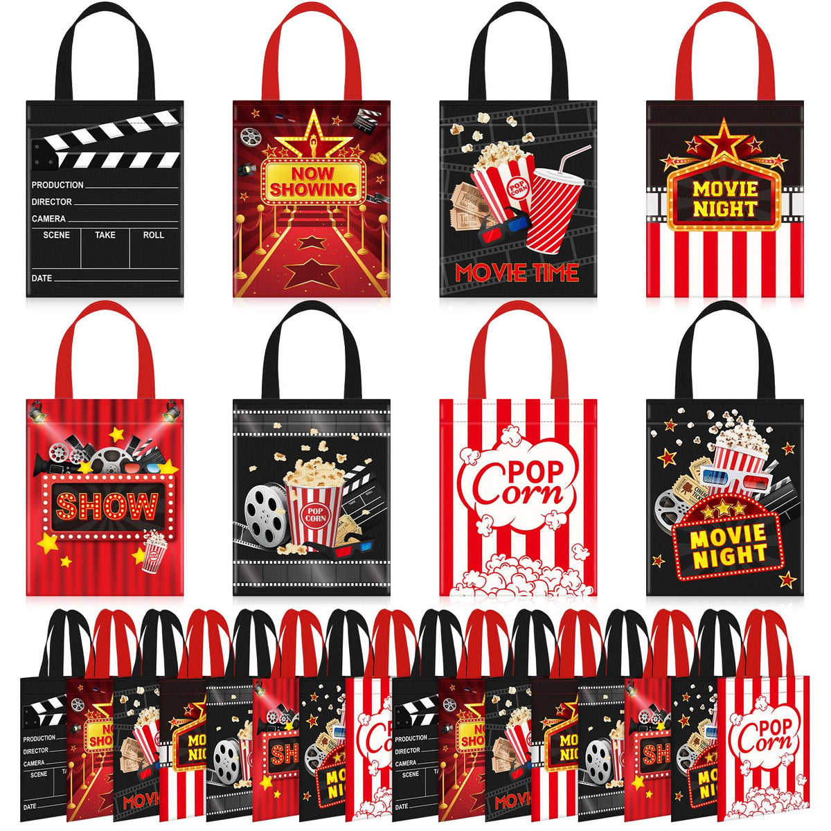 Photect 32 Pcs Movie Night Party Favor Bags Non Woven with - Photect Official Imagery - 2