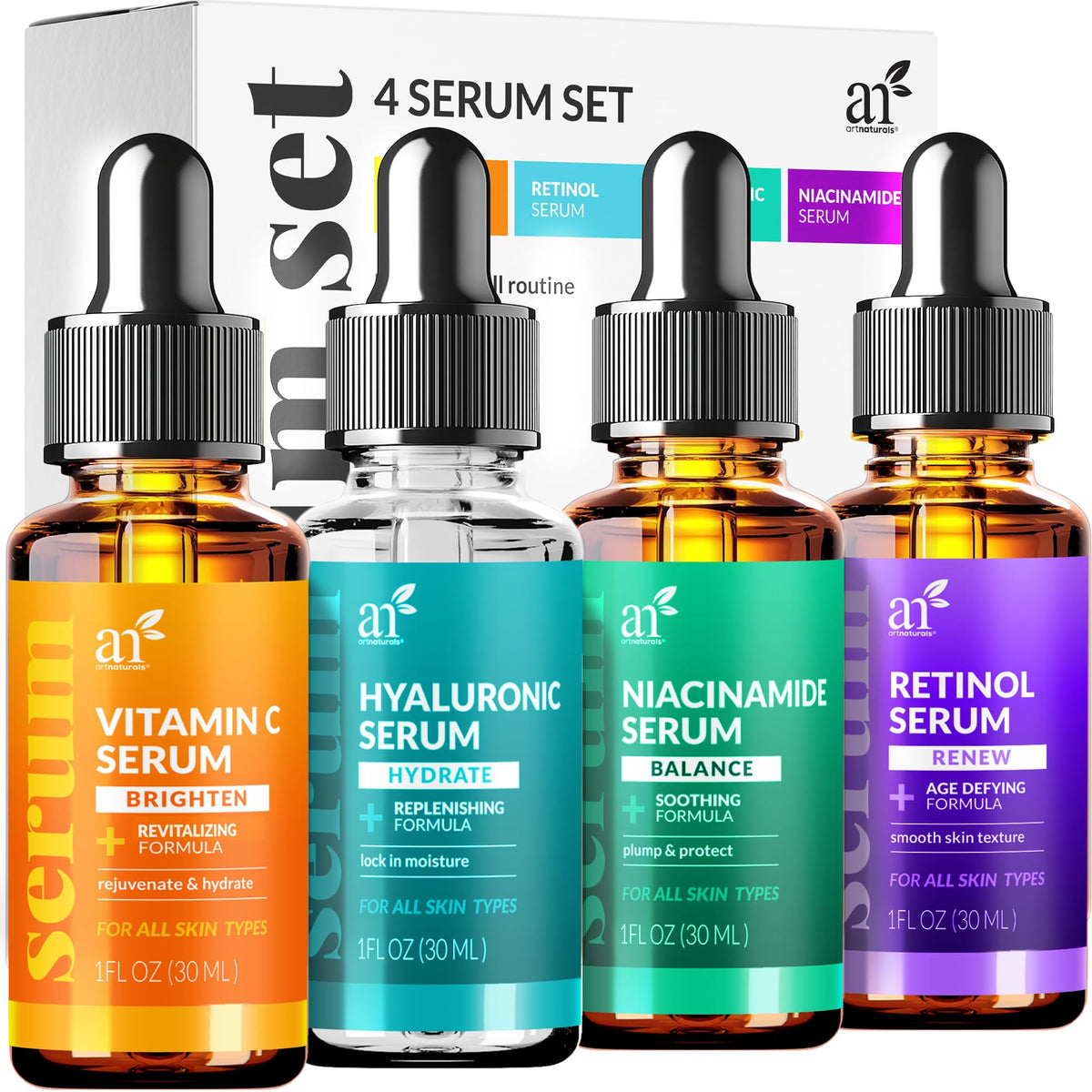 ArtNaturals Vitamin C Retinol Hyaluronic Serum Set - Artnaturals Official Imagery - 7