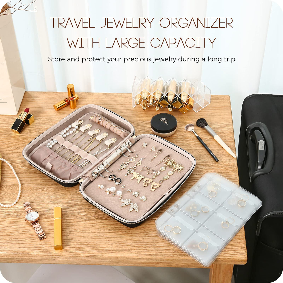 ProCase Large Travel Jewelry Organizer Case Jewellery Home - ProCase Official Imagery - 8