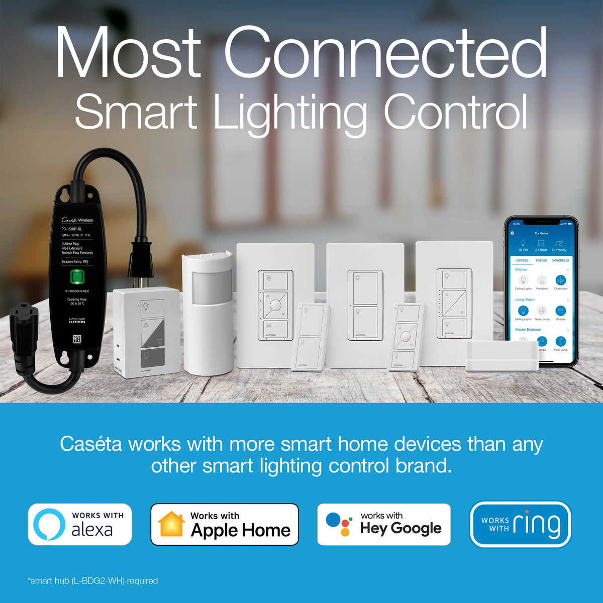 Lutron Caseta Smart Lamp Dimmer Kit Plug in Dimmer Pico - Premium Selection Official Imagery - 4