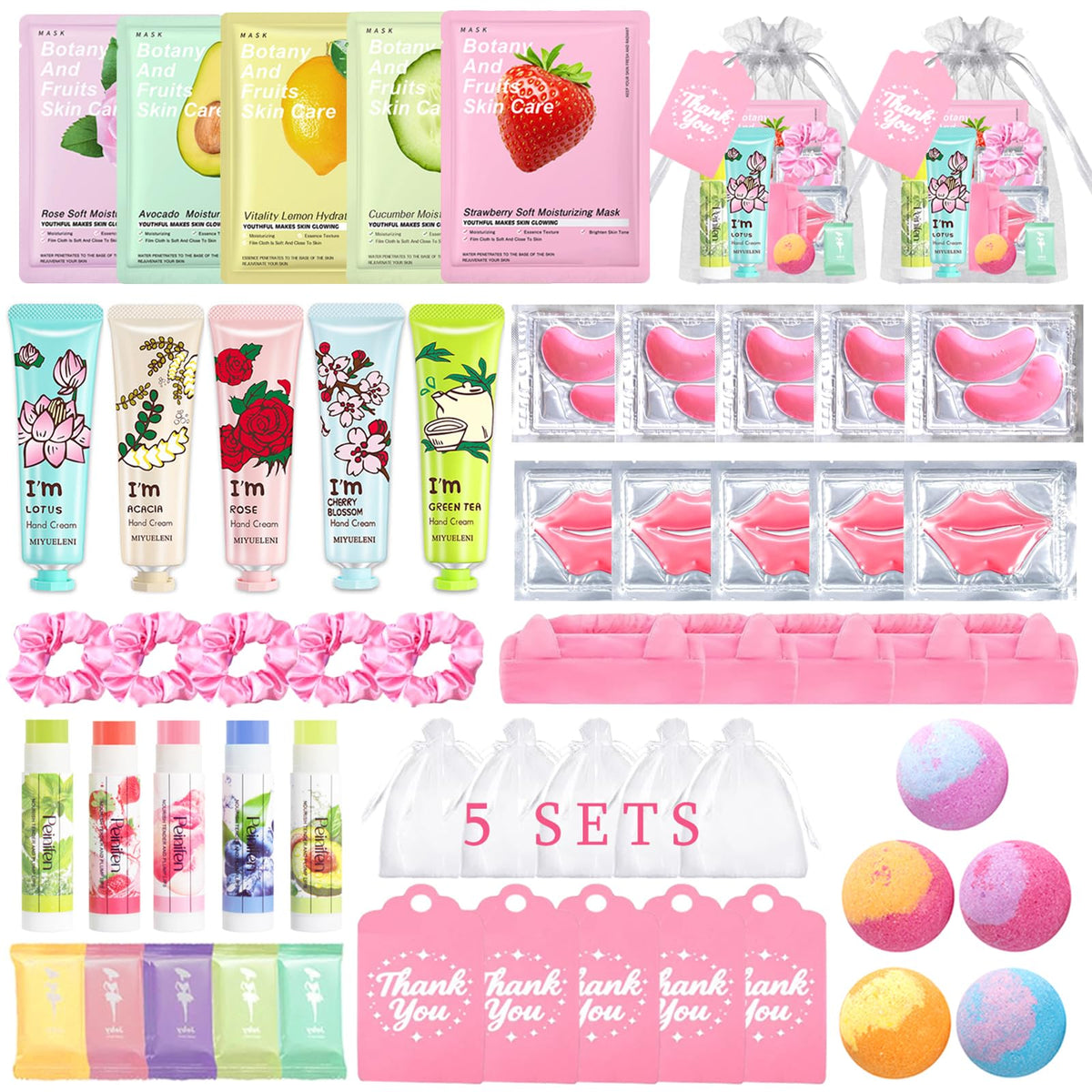 55PCS Spa Skincare Set for Kids Spa Party Favors Supplies - firstfly Official Imagery - 2