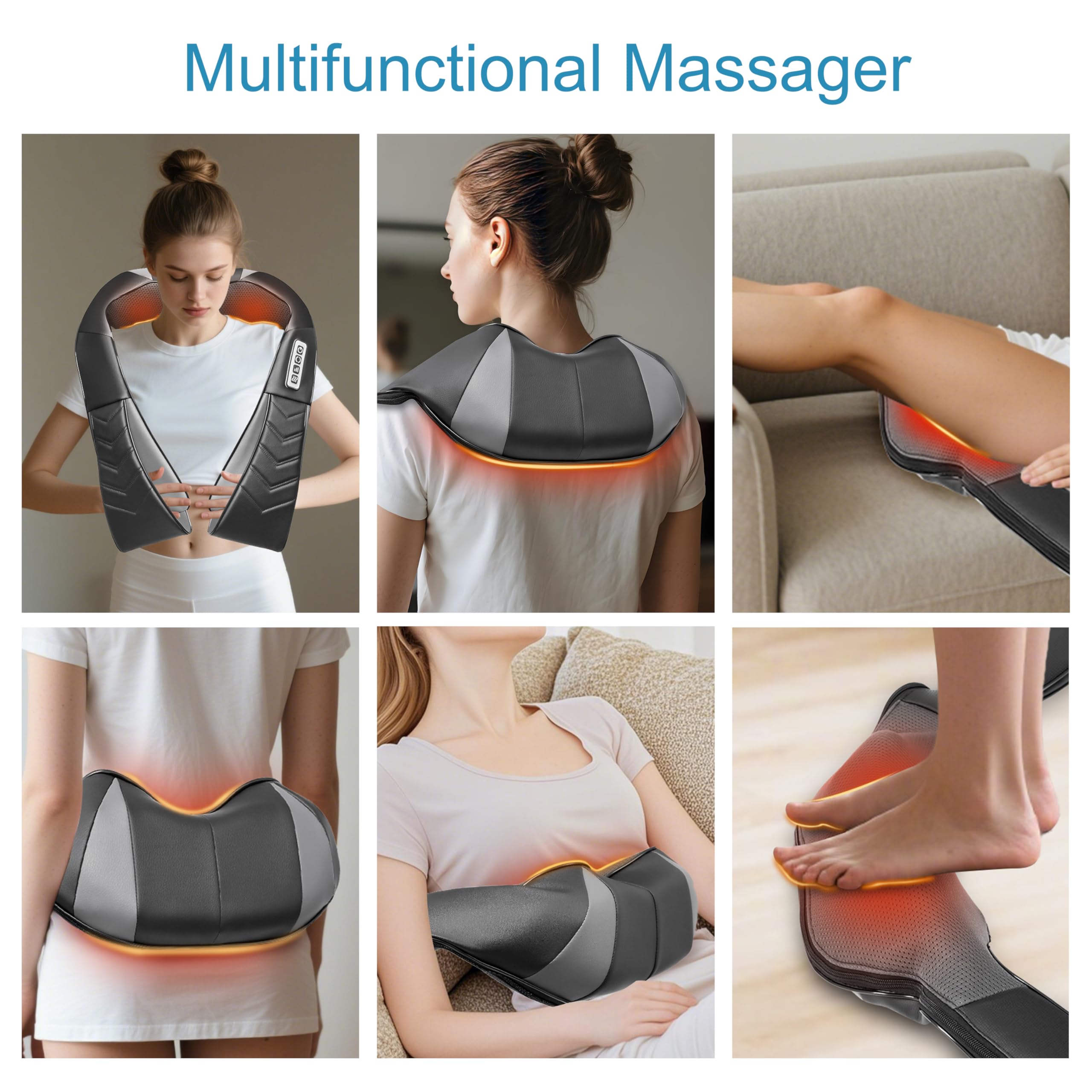 UFFAE Shiatsu Neck and Back Massager with Heat, Electric Deep Tissue K - View 5