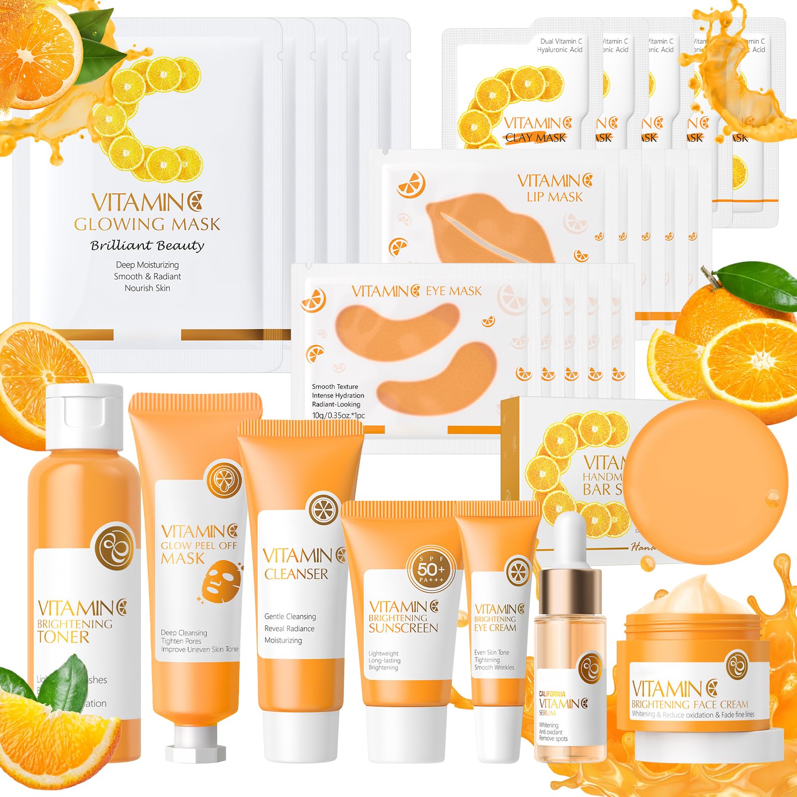 28 Pcs Vitamin C Skin Care Set, Skincare for Girls 10-12, - Ofanyia