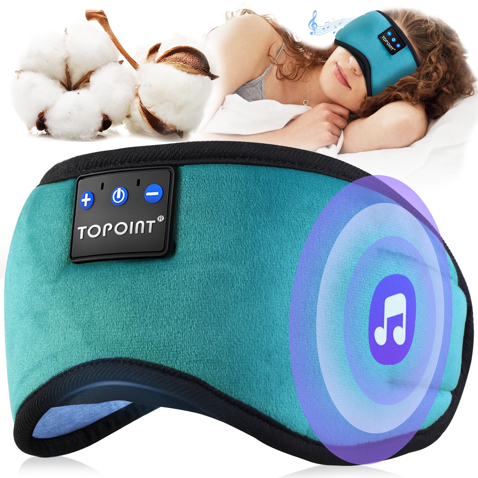 TOPOINT Sleep Mask with Headphones Bluetooth 5.4 Wireless, Sleep Headphone with - TOPOINT Official Product View 8