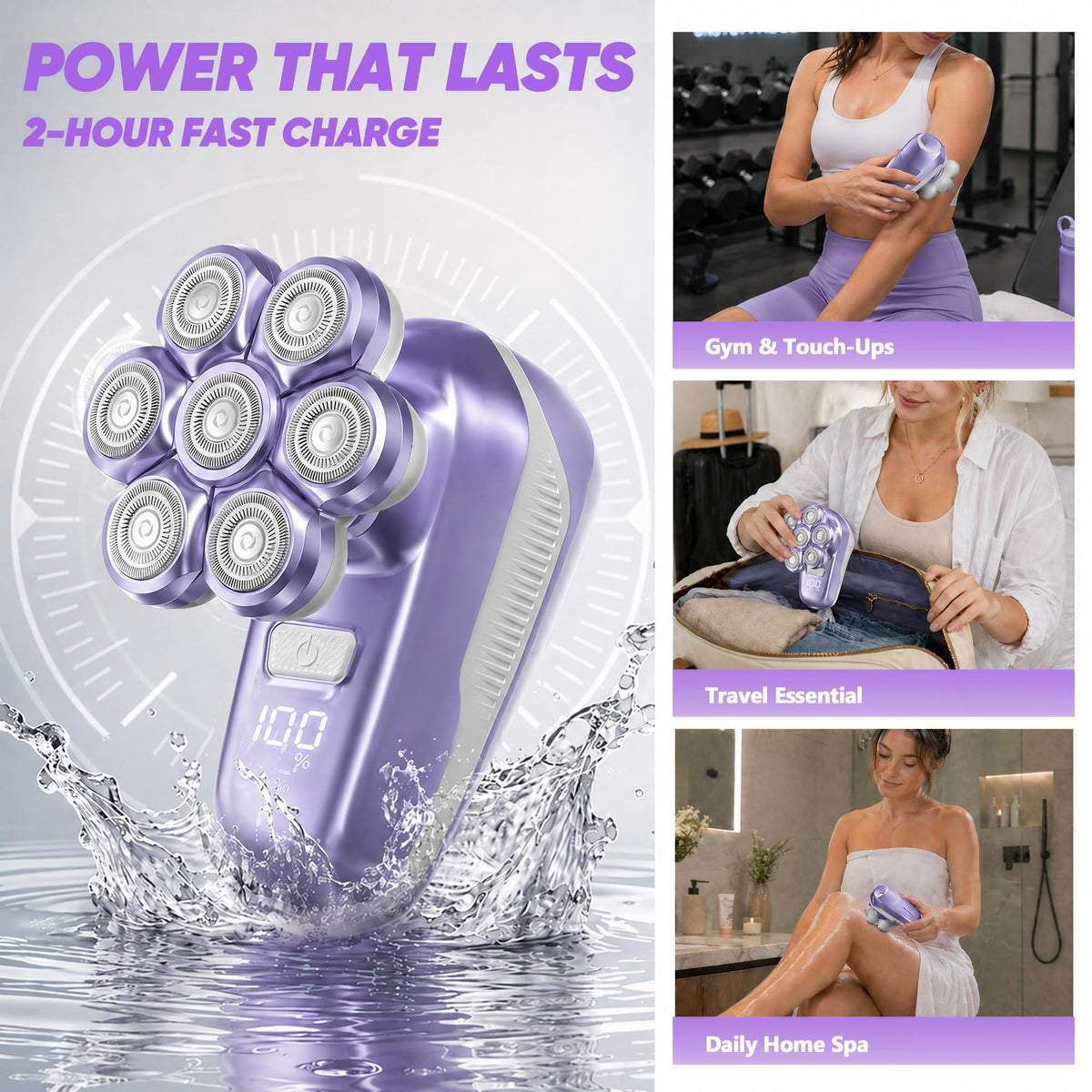 Electric Shaver for Women Electric Razor with 7D Magnetic - umither Official Imagery - 8