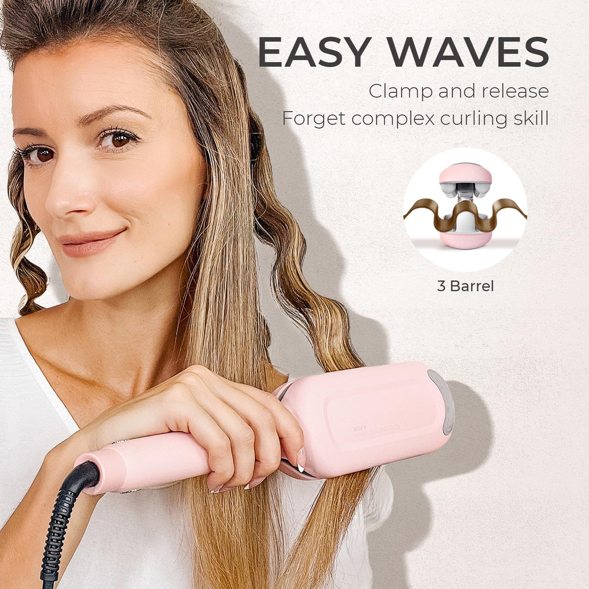 Curling Iron Hair Crimper Waver TYMO ROVY Beach Waves Hair - TYMO Official Imagery - 3