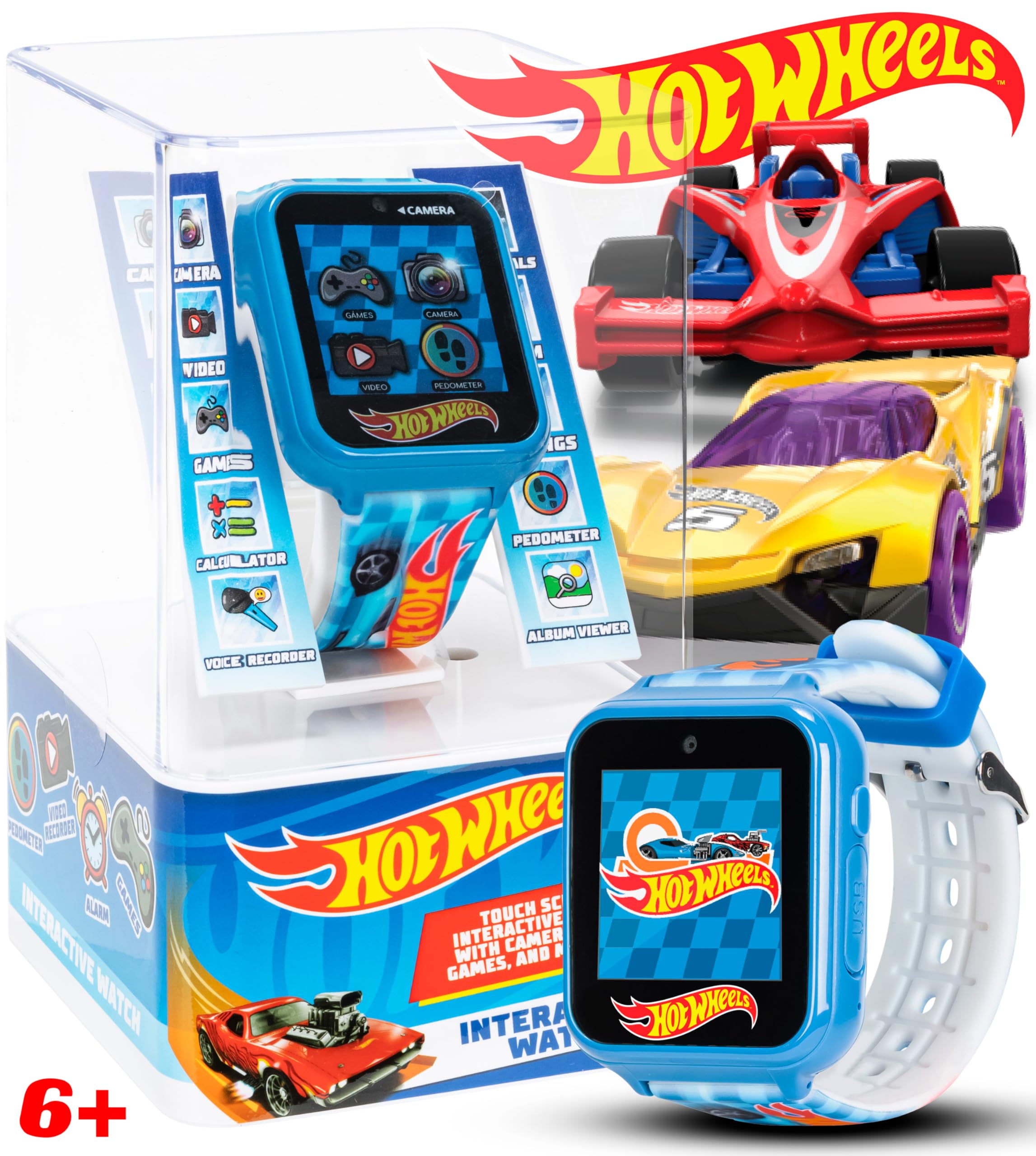 Accutime Hot Wheels Interactive Kids Smartwatch – Touchscreen Watch with Camera, - Accutime Official Product View 2