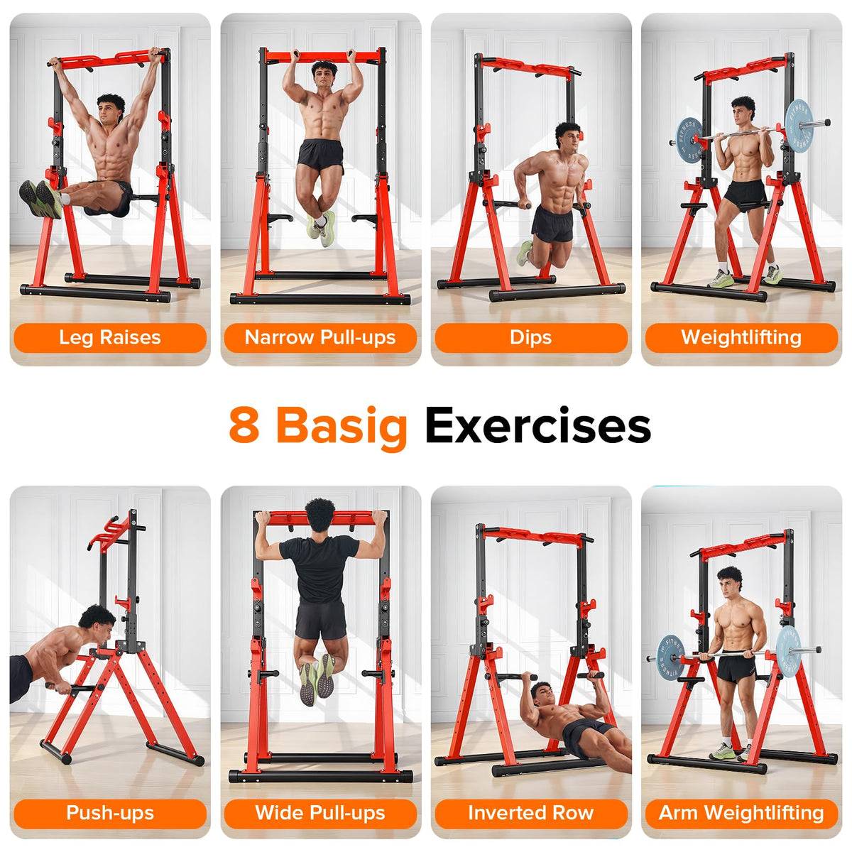 Foldable Pull Up Bar Free Standing Adjustable Height - HOTCAMP Official Imagery - 7