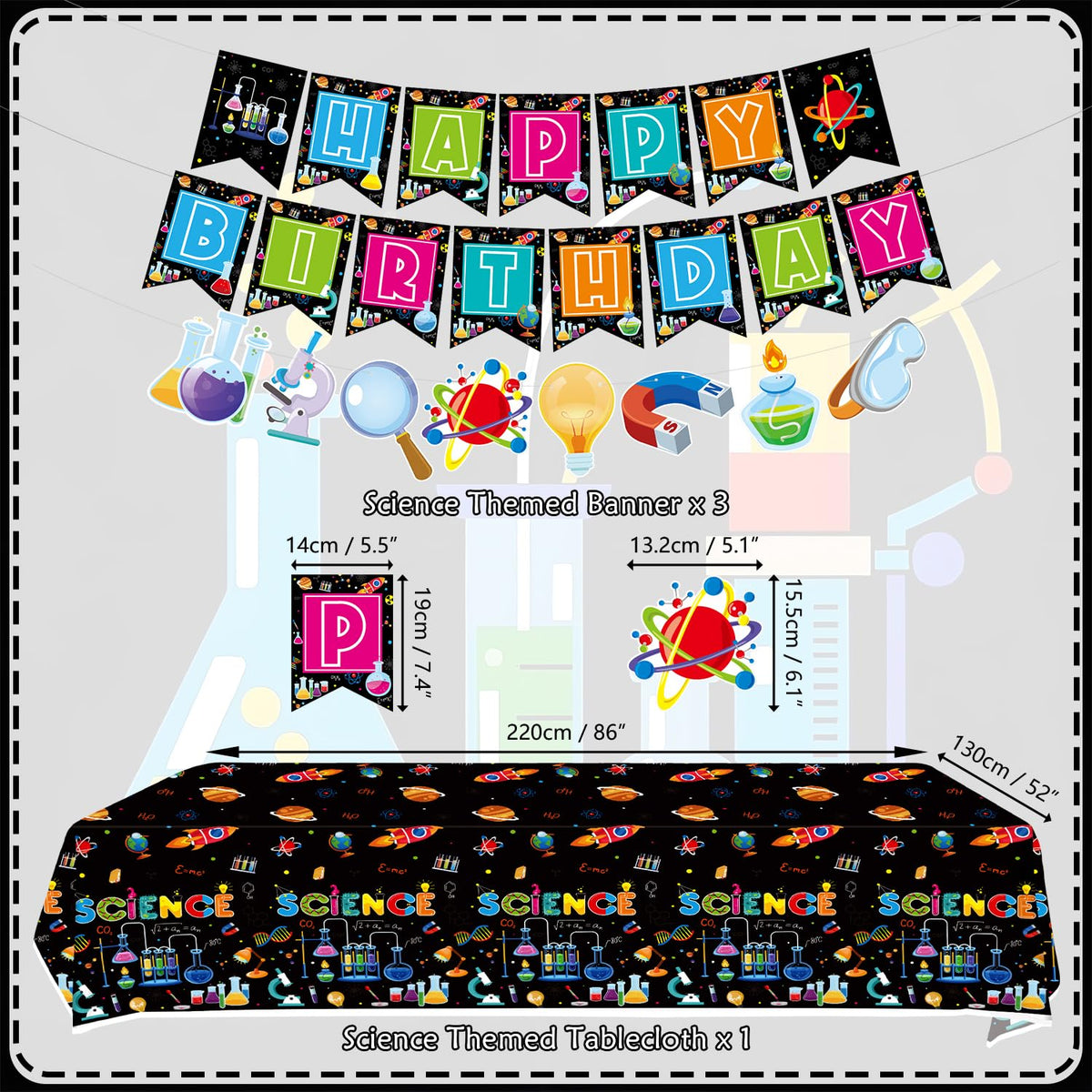 Science Party Supplies Includes Happy Birthday Banners - Ywediim Official Imagery - 5
