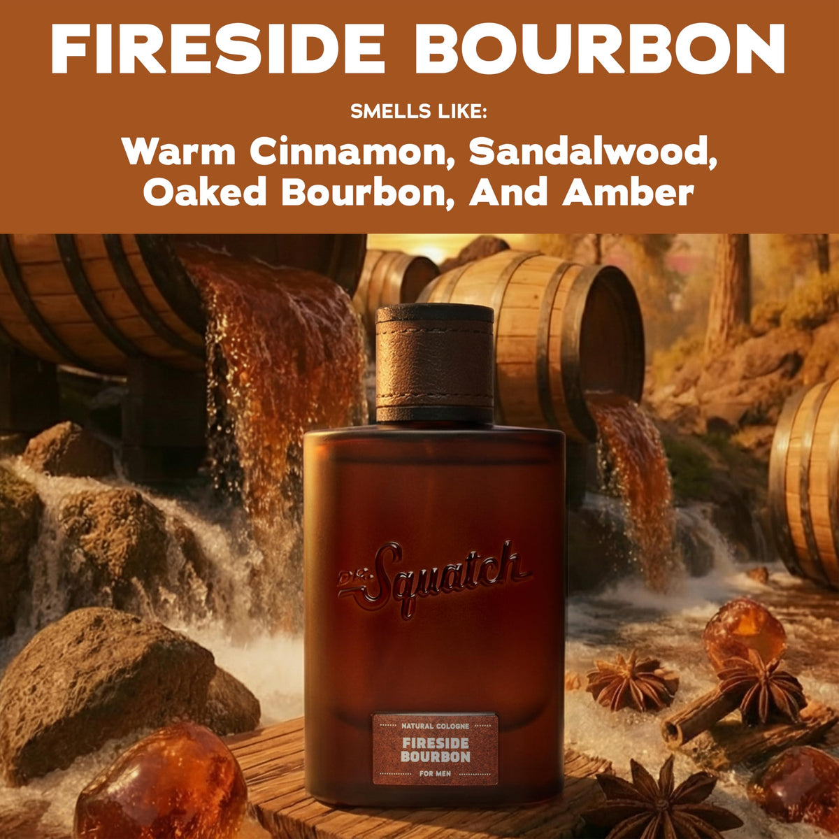 Dr Squatch Natural Cologne for Men Fireside Bourbon Men s - Dr. Squatch Official Imagery - 4