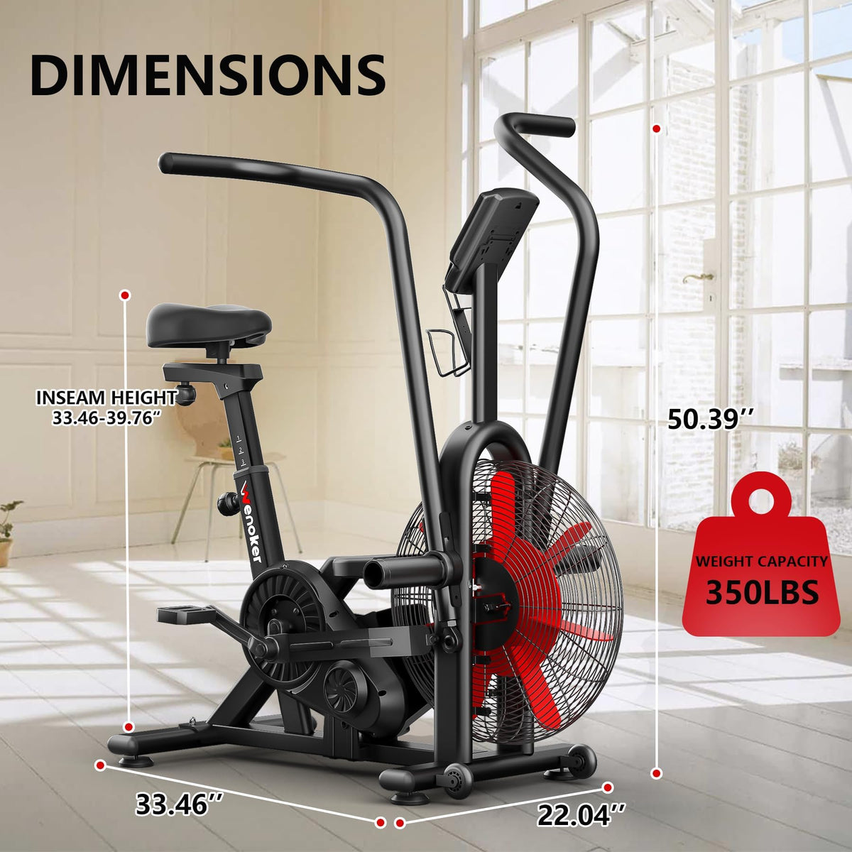 Wenoker Exercise Bike Air Bike with Smart APP ISCC PLUS - Wenoker Official Imagery - 3