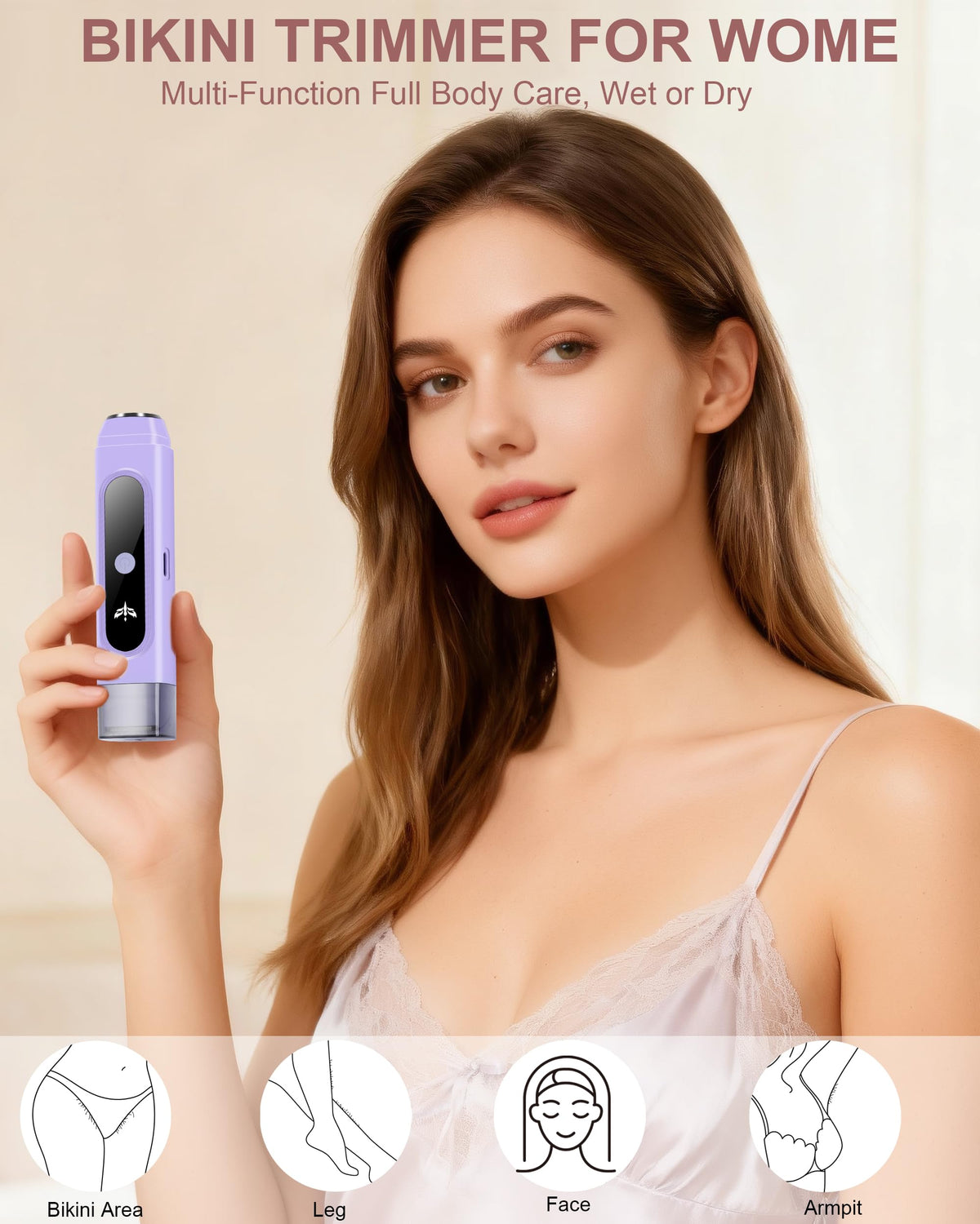 Bikini Trimmer for Women Electric Waterproof Intimate Shaver - Kaaeiccr Official Imagery - 3