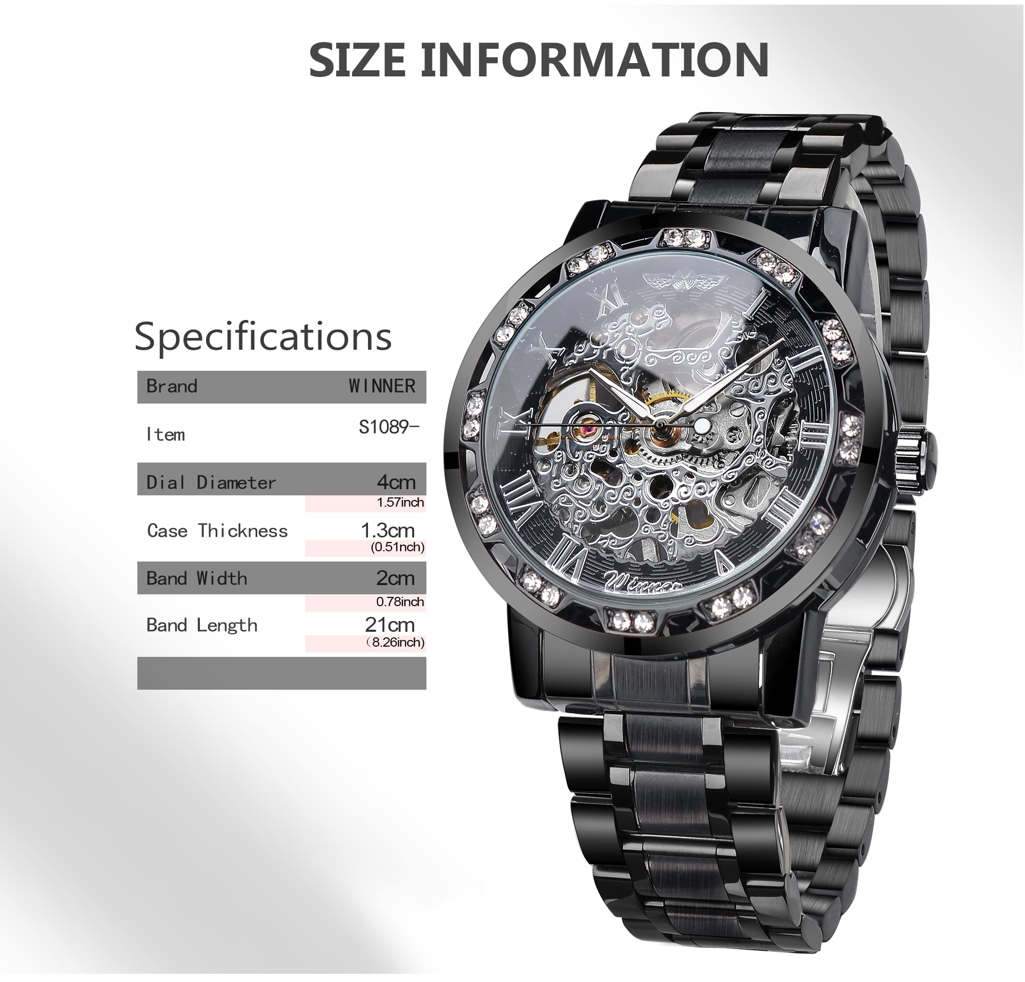 FORSINING Steampunk Skeleton Mechanical Watch for Men