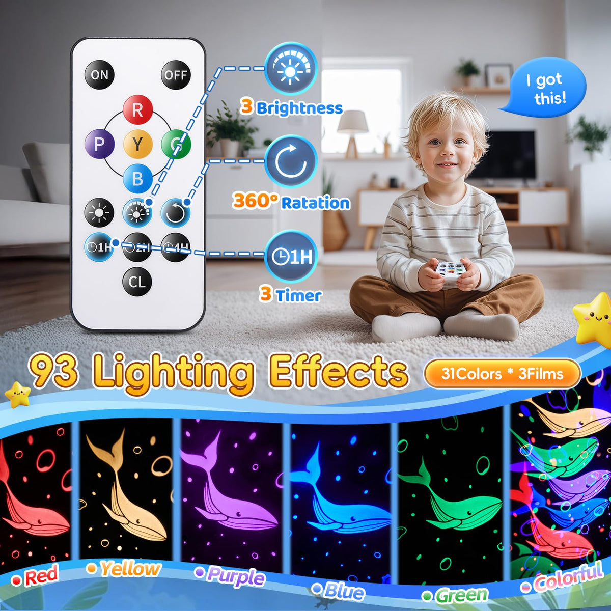 Ocean Baby Night Light Projector Sensory Toys for 1 2 3 4 5 - Staryou Official Imagery - 6