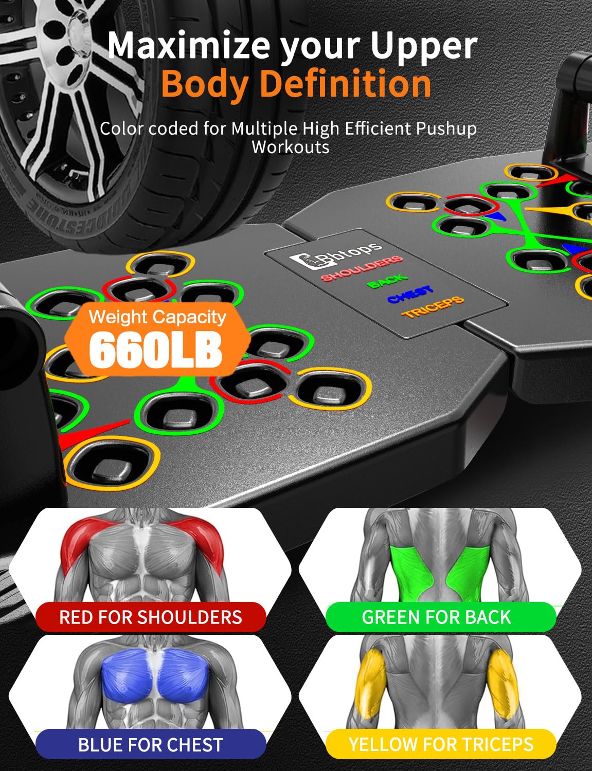 Push Up Board Pilates Bar Fitness Accessories 25 in 1 - Bbtops Official Imagery - 4