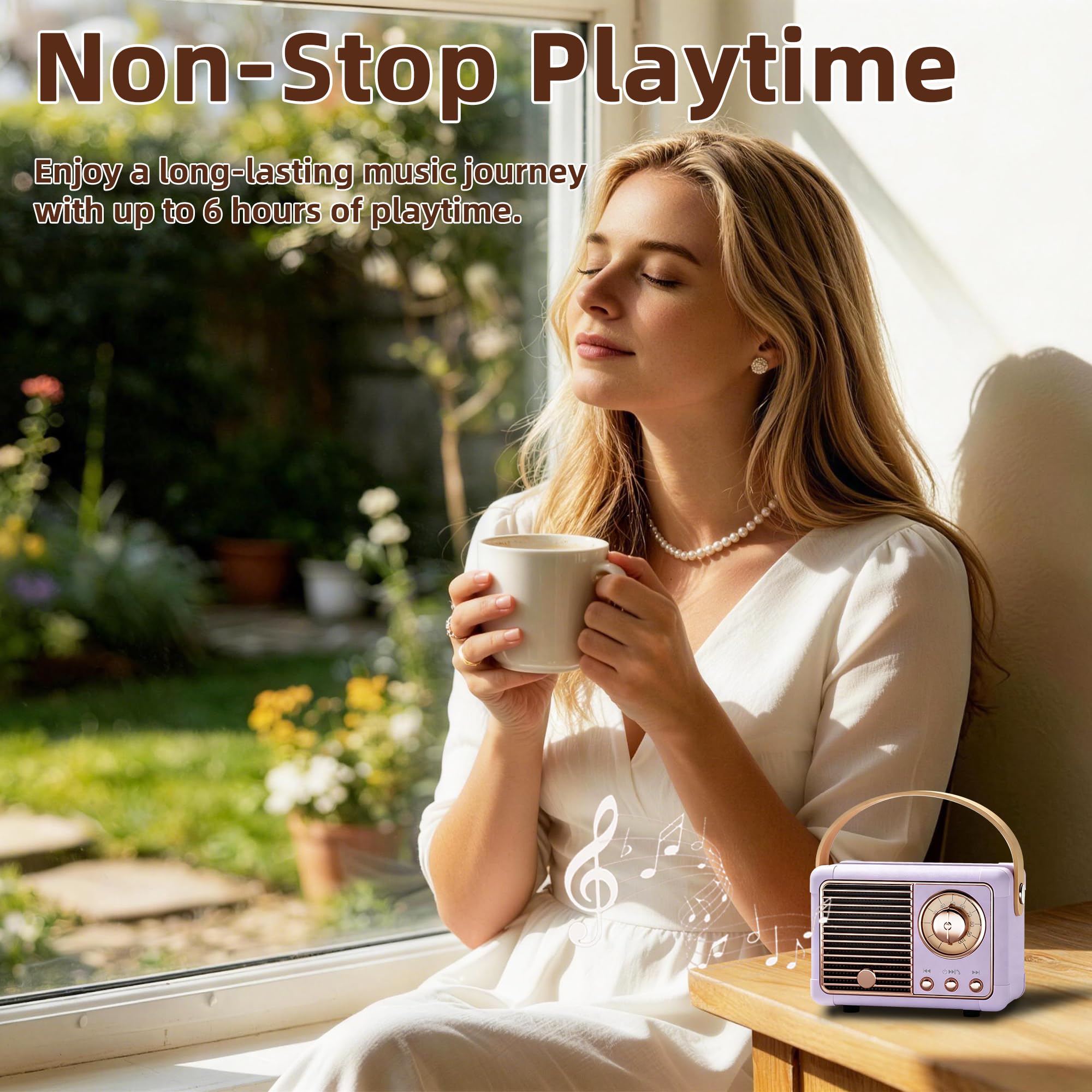 Baolira Retro Bluetooth Speaker, Gifts for Teen Girls Women, Purple De - View 4