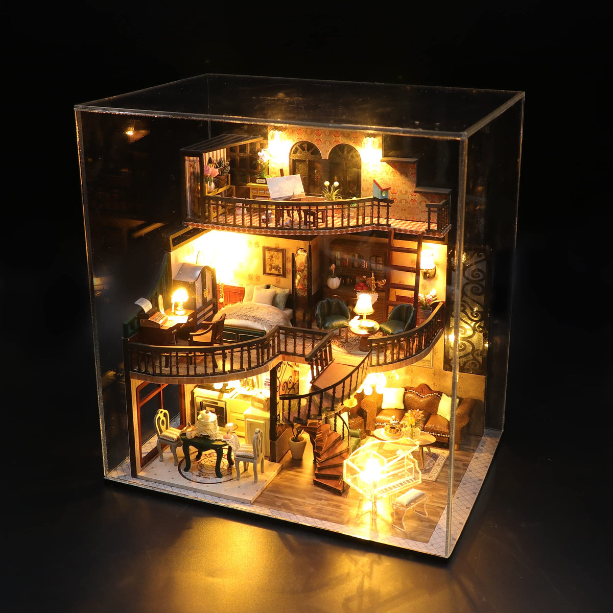 Flever DIY Miniature House Kit Tiny Home Kit with LED Light - Flever Official Imagery - 3