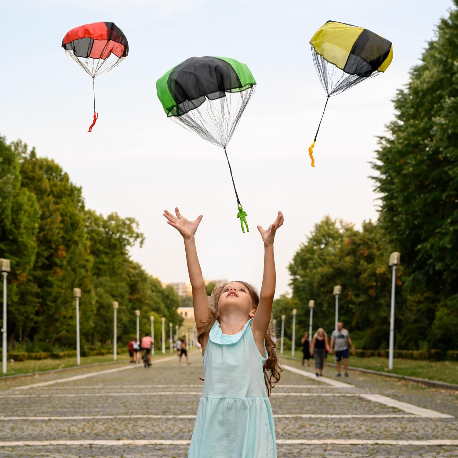 Nutty Toys parachute toy for kids featuring a tangle-free outdoor flying parachute man in bright colors.