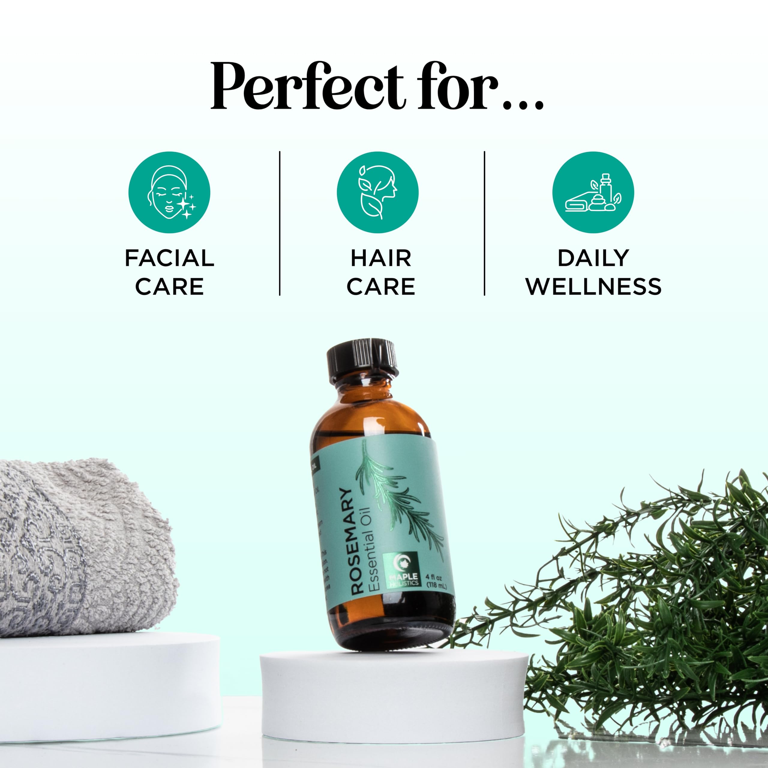 Maple Holistics Pure Rosemary Essential Oil with Dropper - Undiluted Rosemary - Maple Holistics Official Product View 6