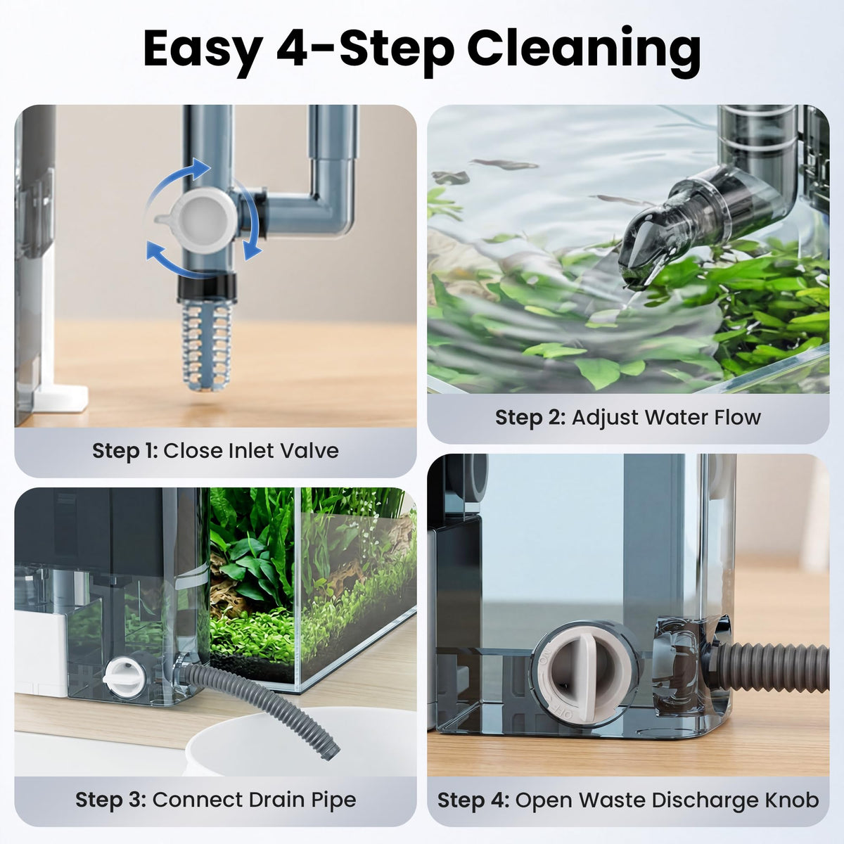 Hang on Back Aquarium Filter for Fish Tanks Large - EVIEUN Official Imagery - 8