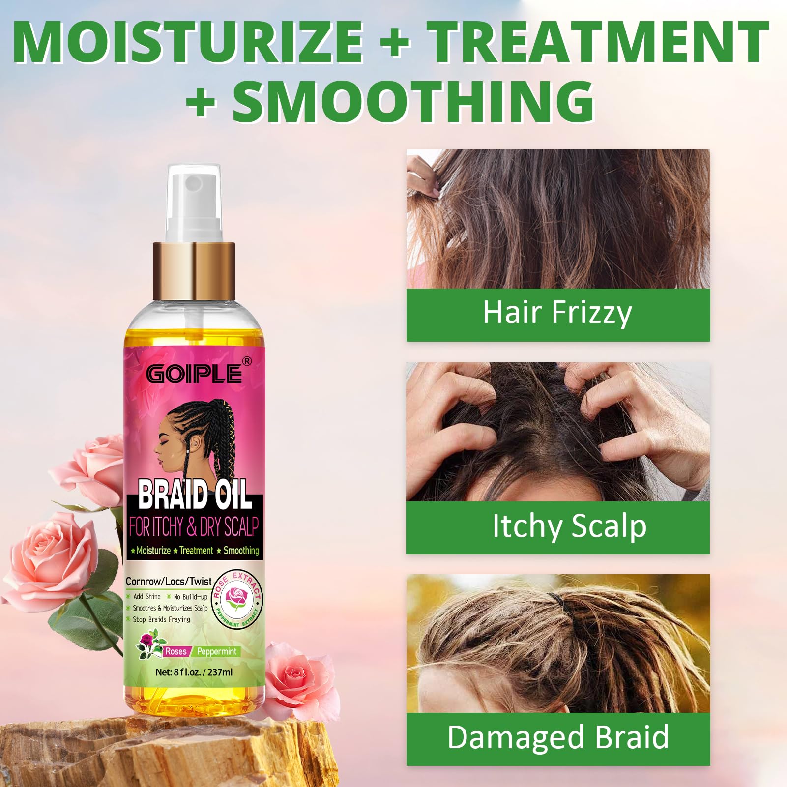 Goiple Braid Oil for Soothes Moisturizes Dry & Itchy Scalp - Braid Care for - Goiple Official Product View 8