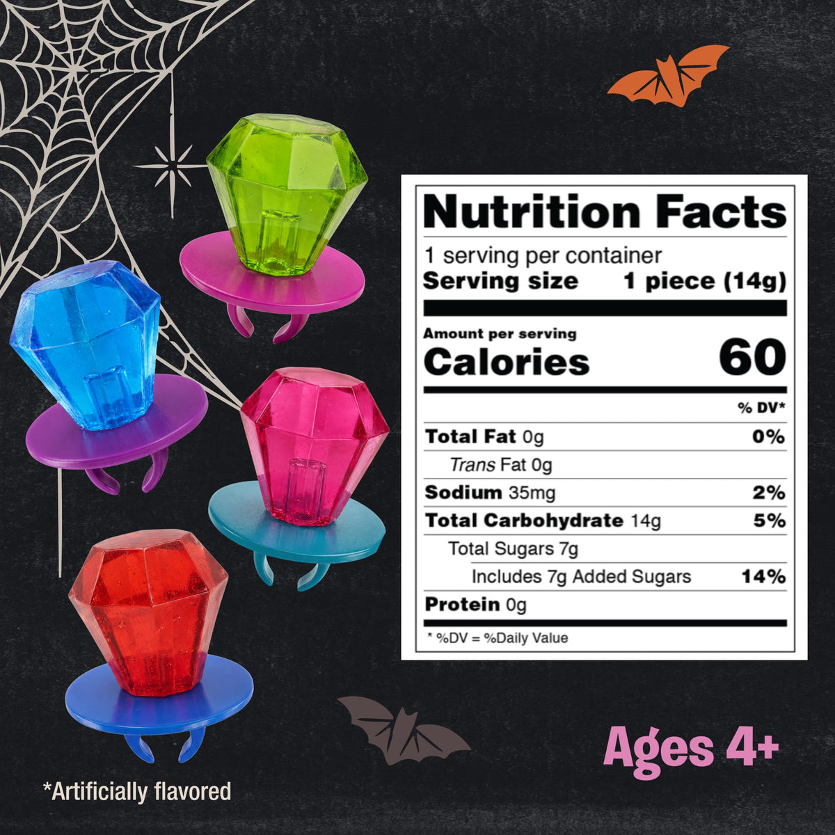 Ring Pop Halloween Candy Lollipops 50 Count Bulk Assorted - Ring Pop Official Imagery - 3